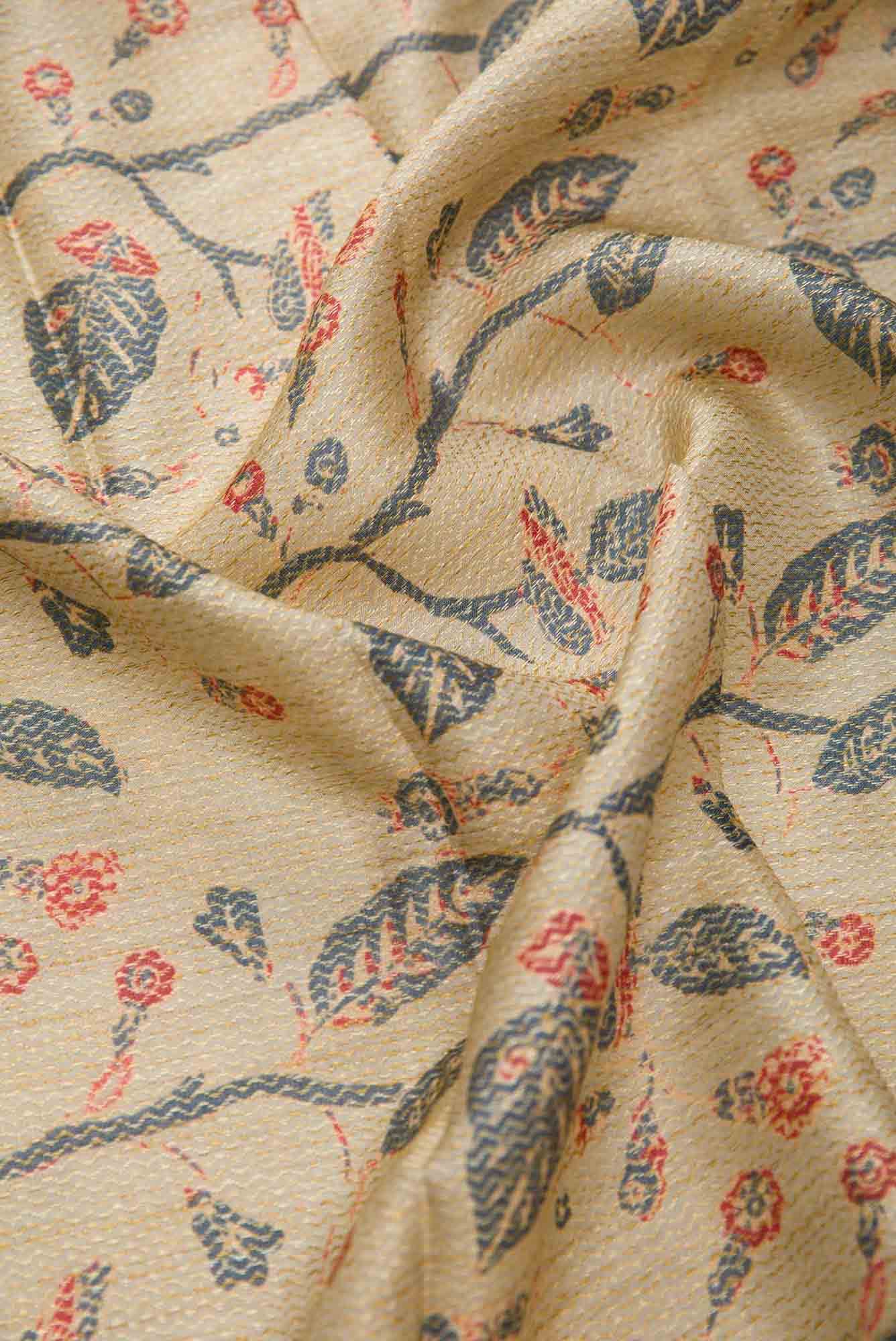Sandal Tussar Silk Dress Material