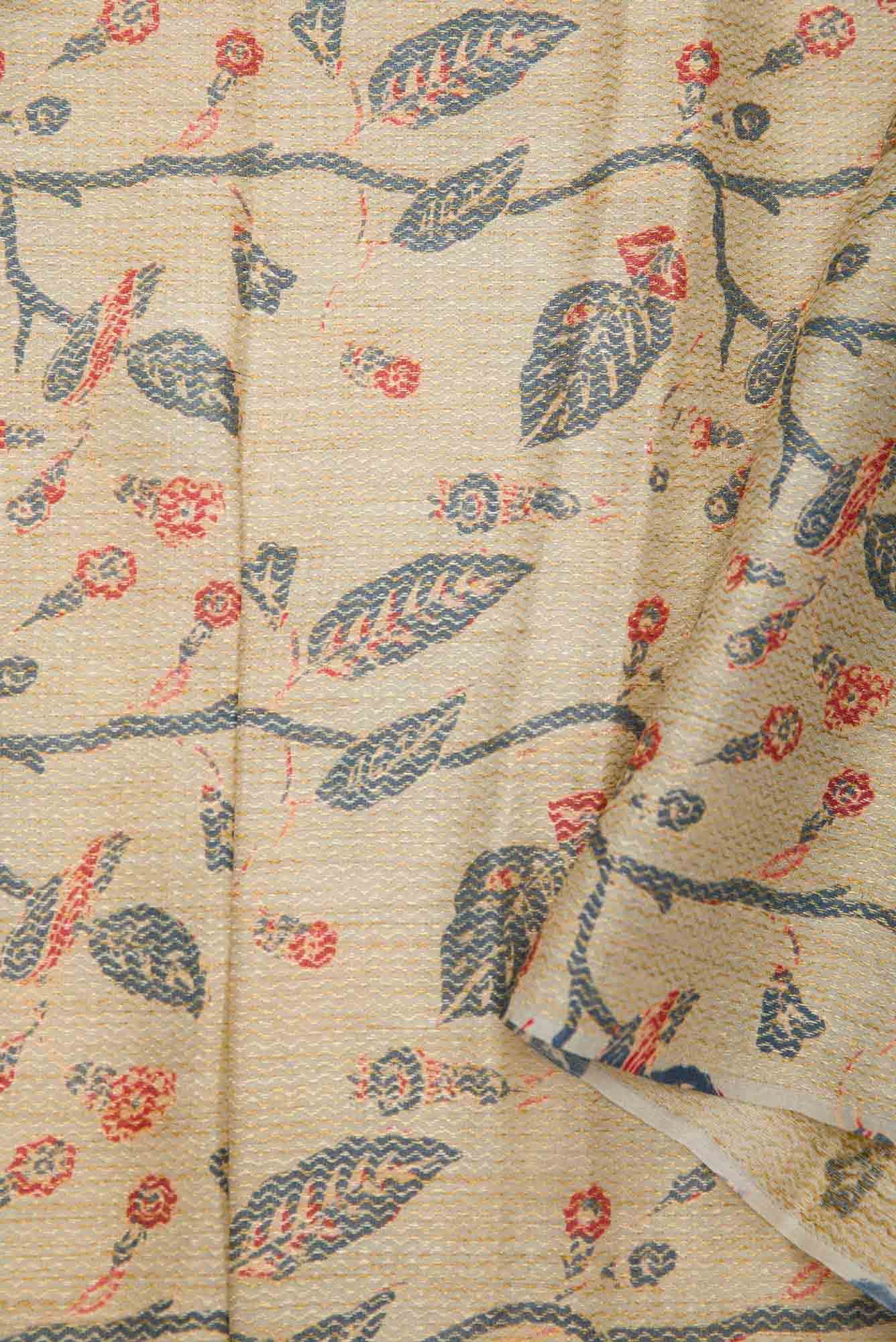 Sandal Tussar Silk Dress Material