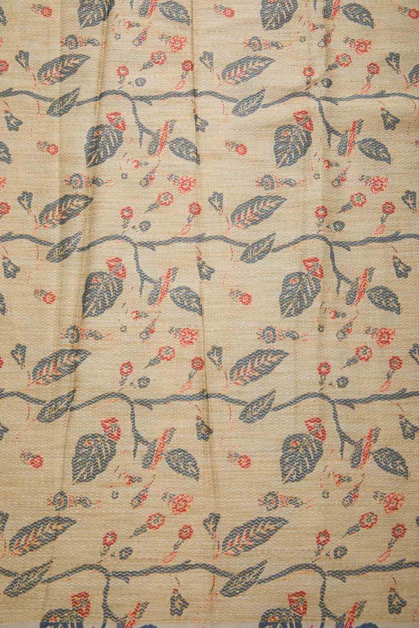Sandal Tussar Silk Dress Material