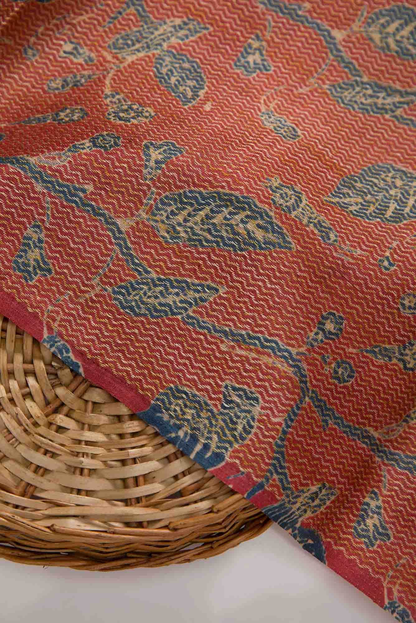 Maroon Tussar Silk Dress Material