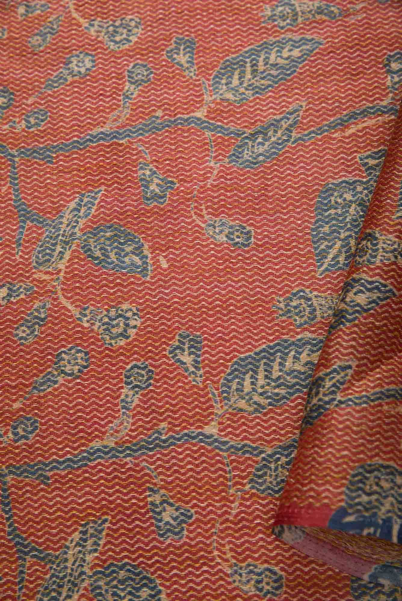 Maroon Tussar Silk Dress Material