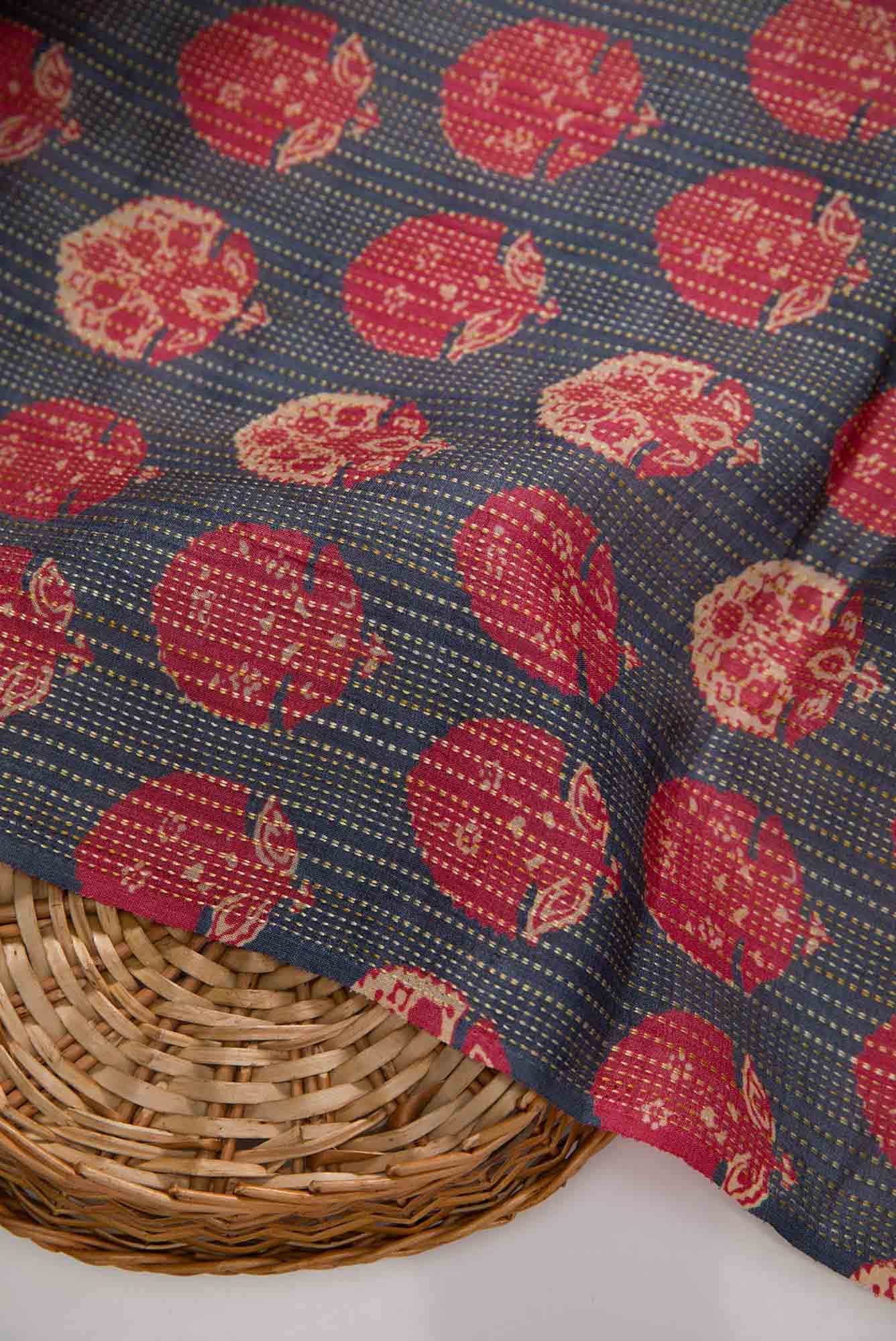 Grey Tussar Silk Dress Material