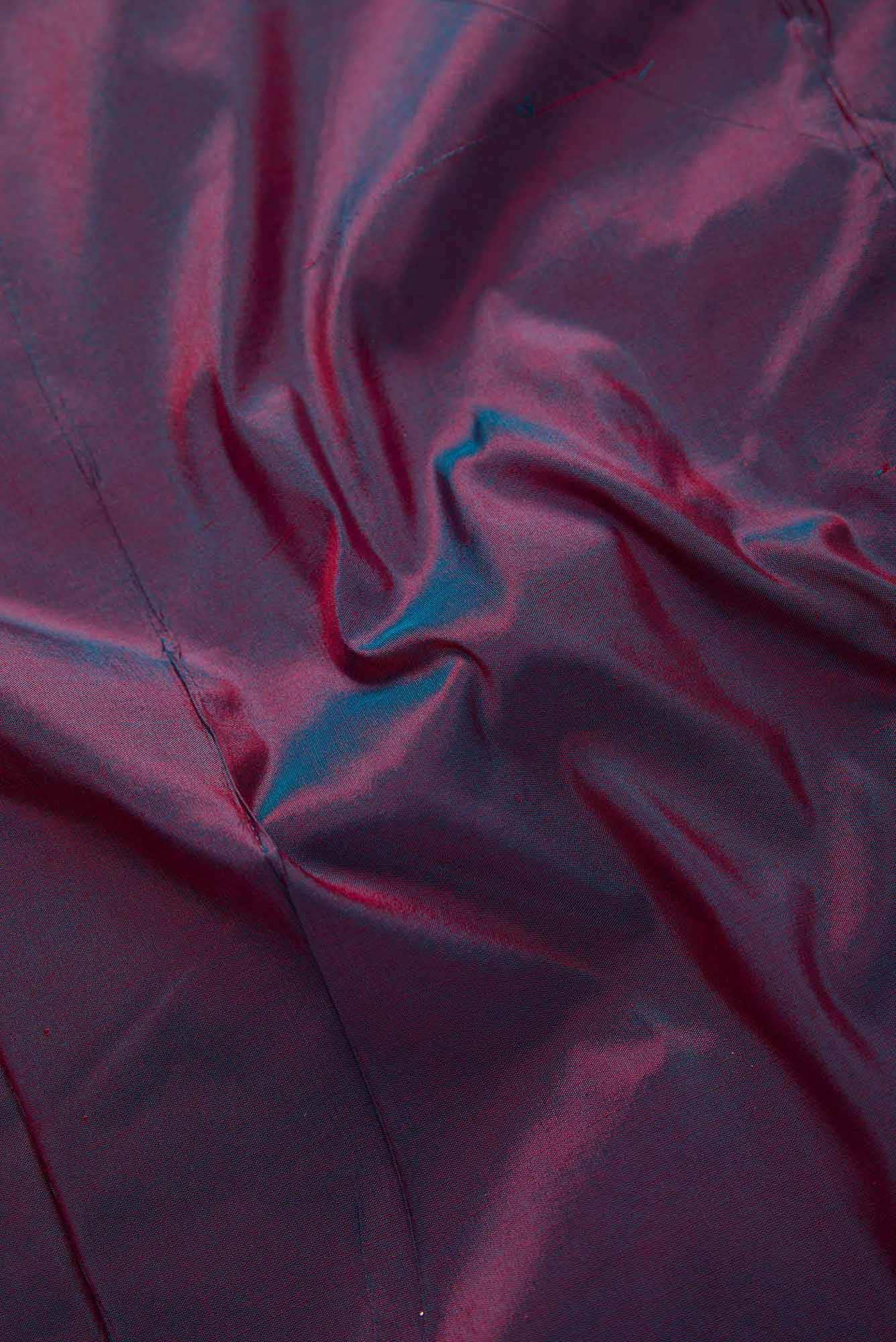 Blue and Magneta Kanchipuram Silk Dress Material