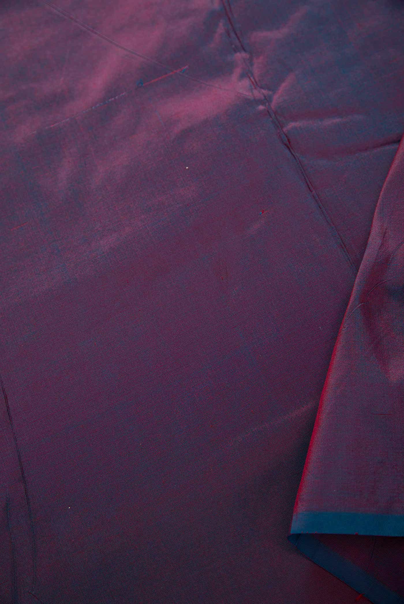 Blue and Magneta Kanchipuram Silk Dress Material