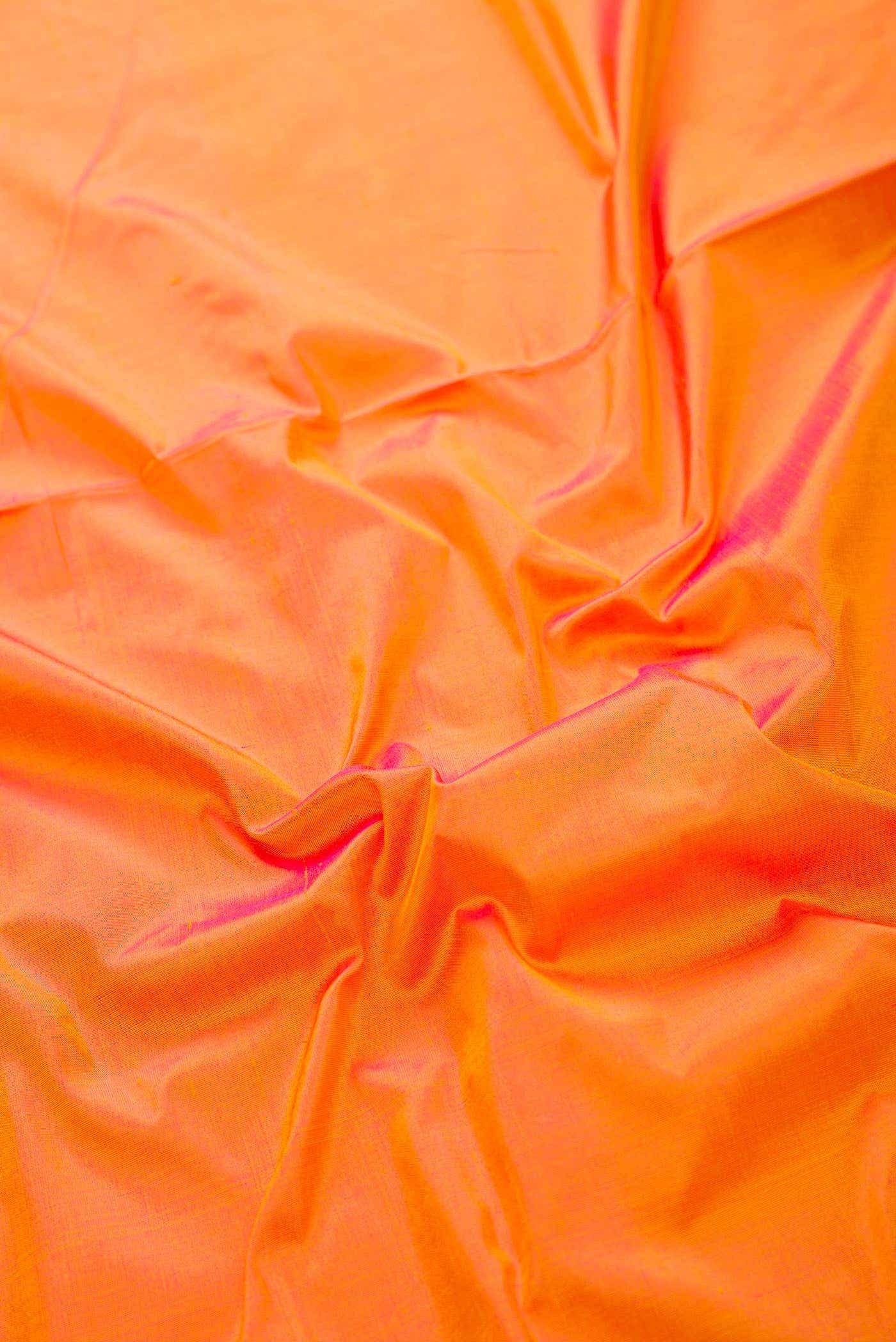 Orange Kanchipuram Silk Dress Material