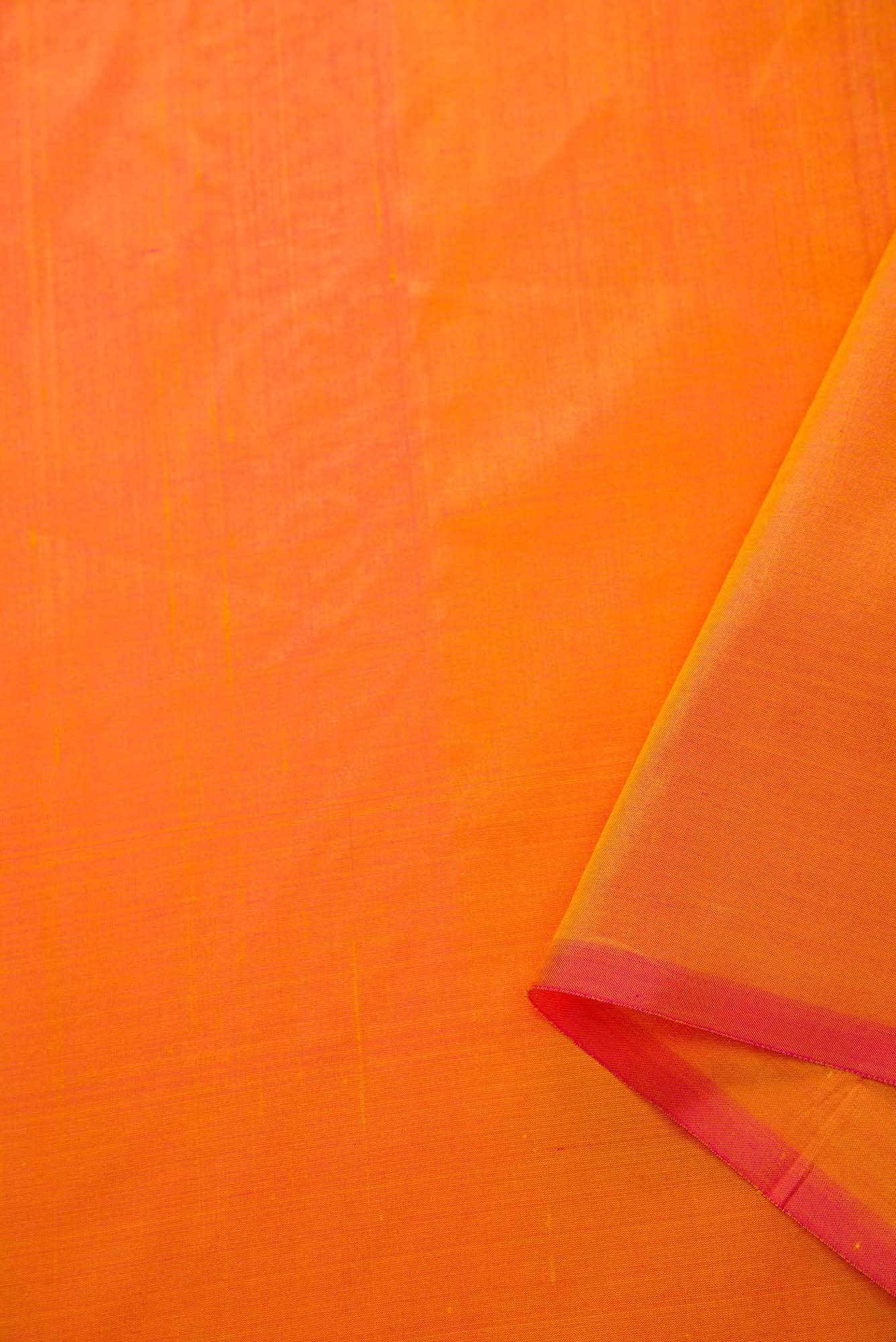 Orange Kanchipuram Silk Dress Material