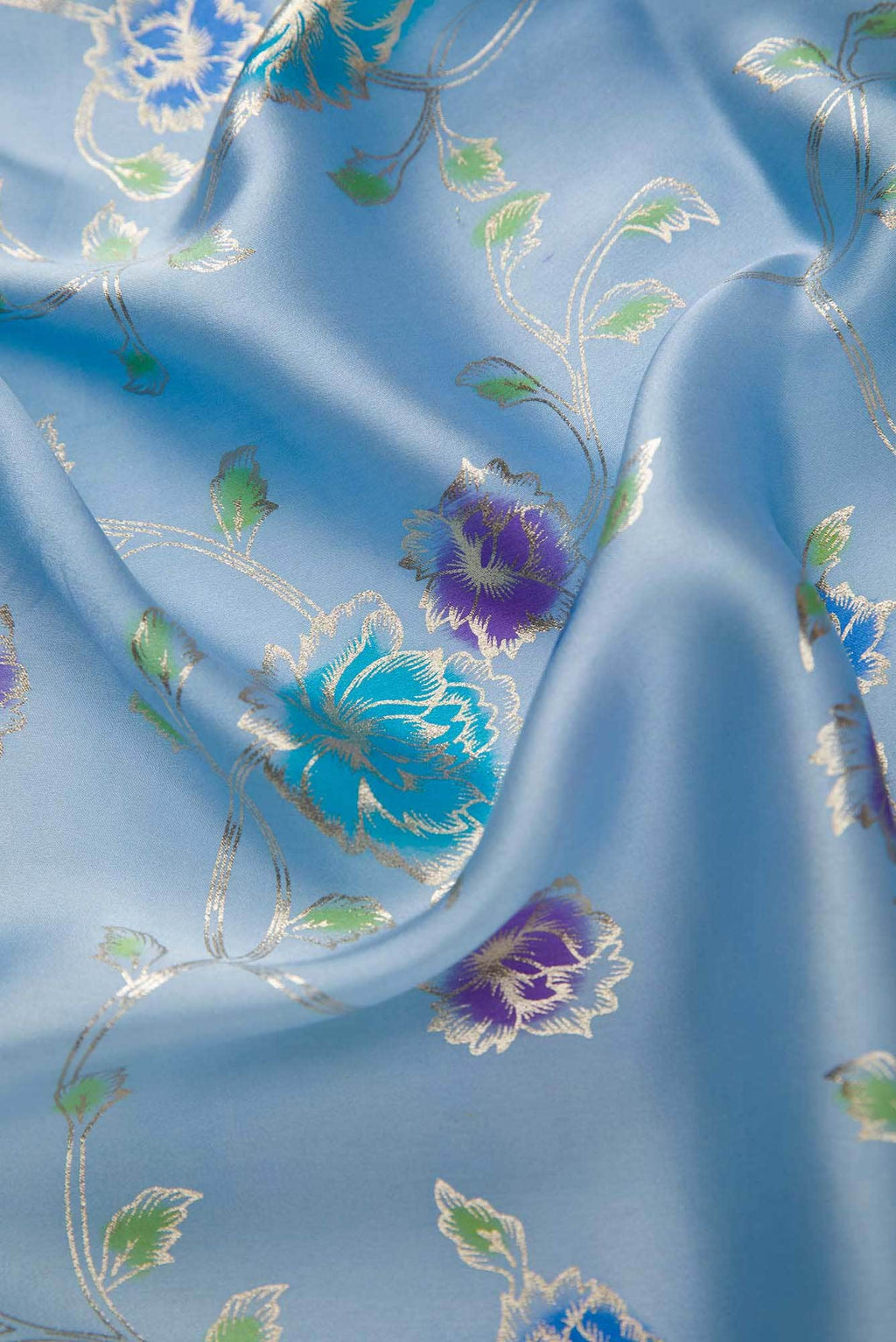 Blue Crepe Dress Material