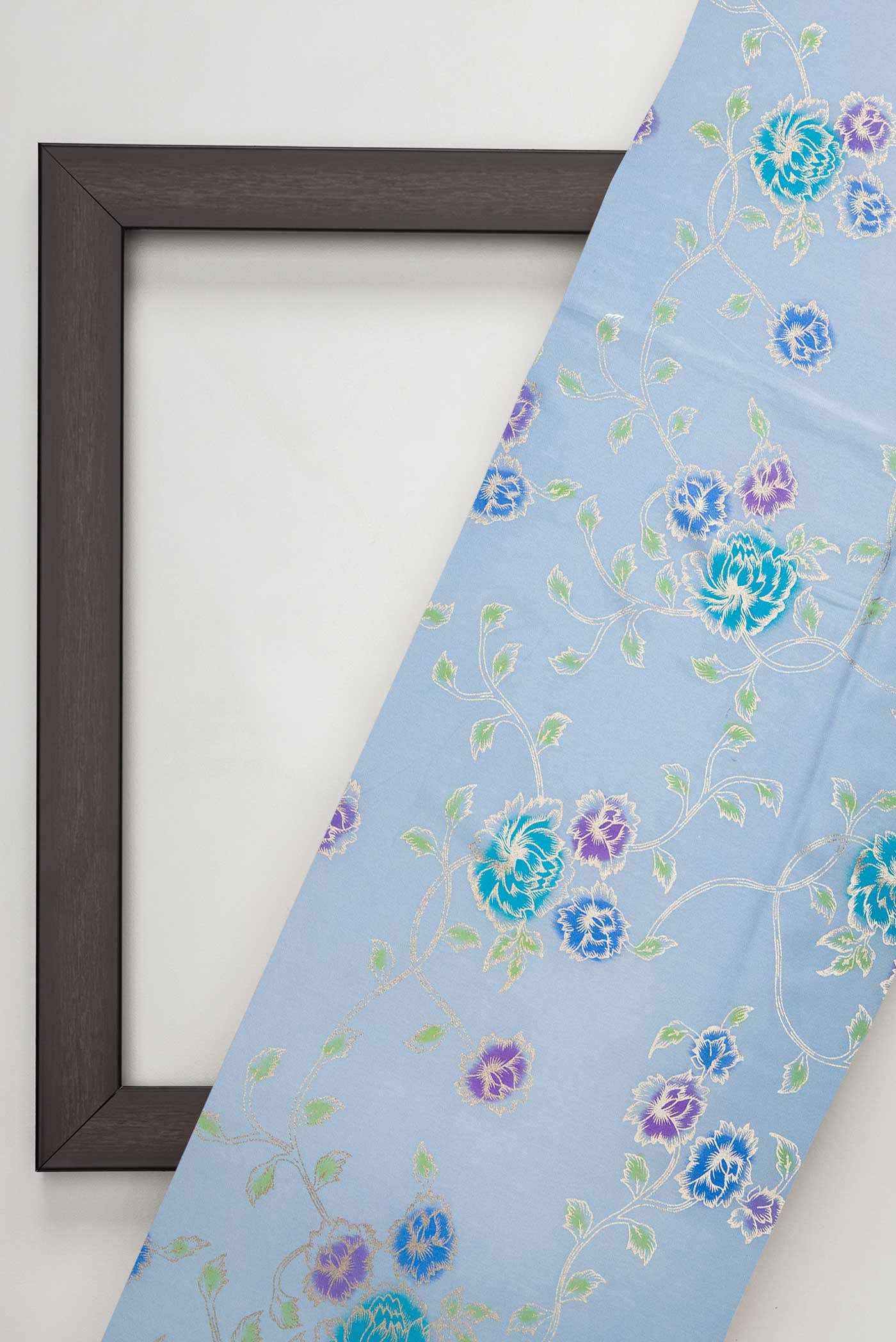 Blue Crepe Dress Material