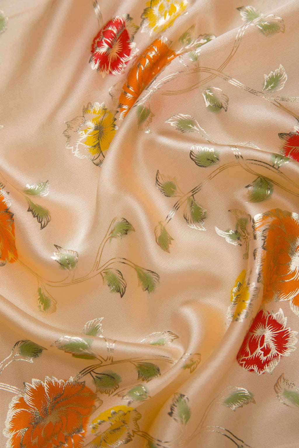 Peach Crepe Dress Material