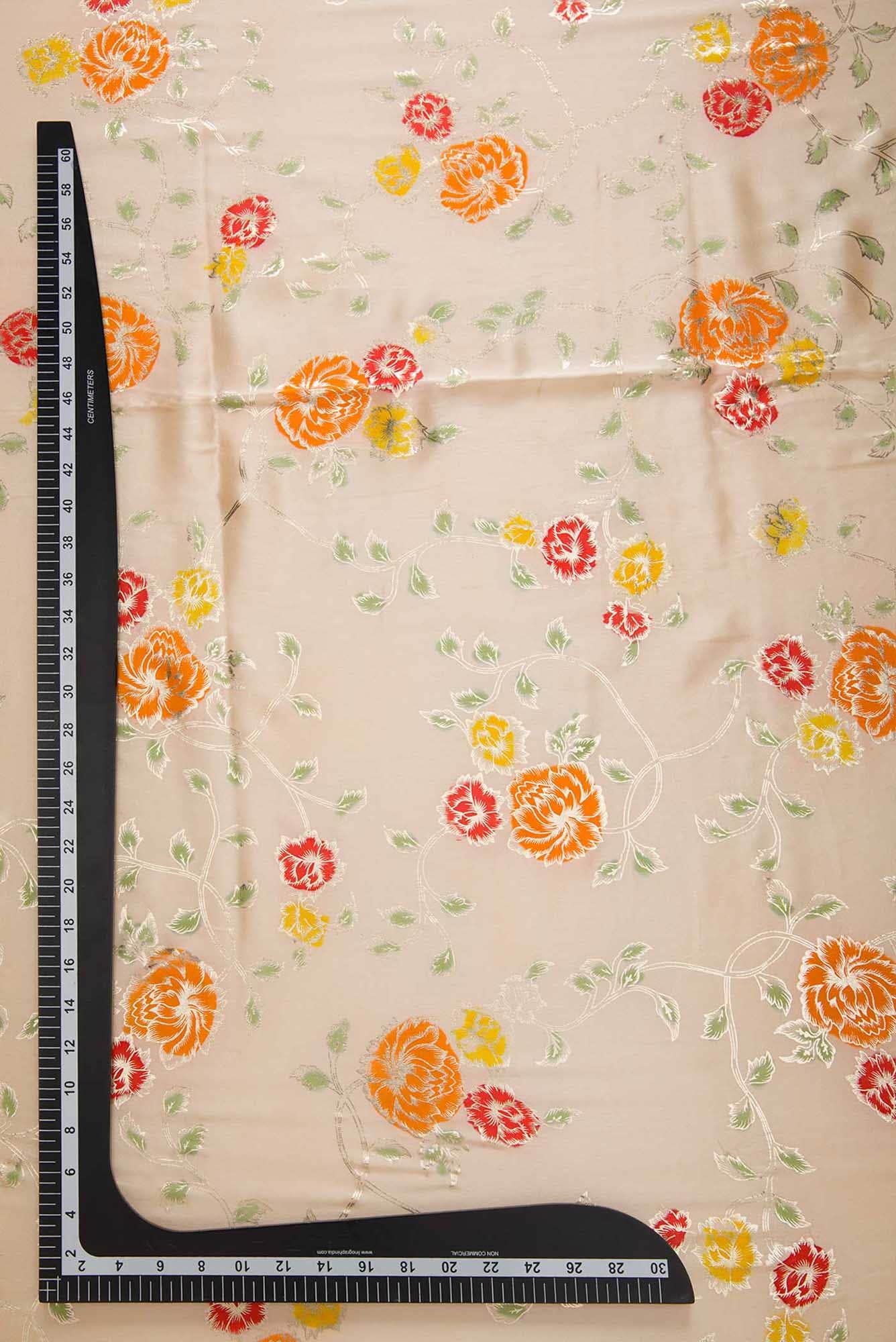 Peach Crepe Dress Material