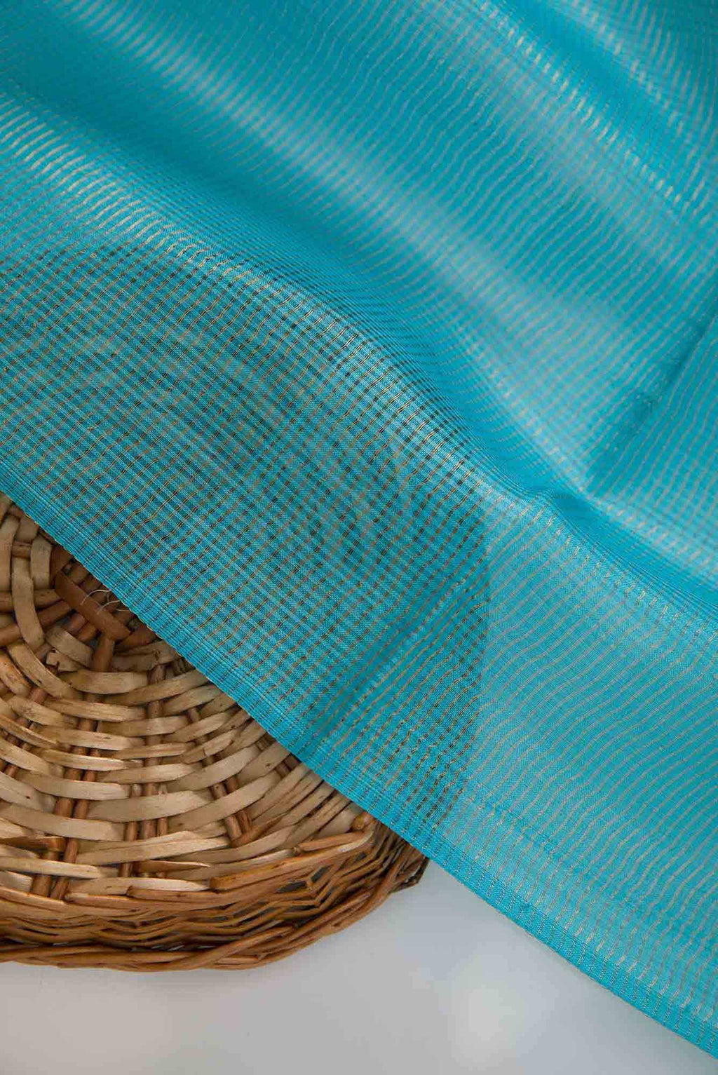 Sky Blue Tussar Silk Dress Material