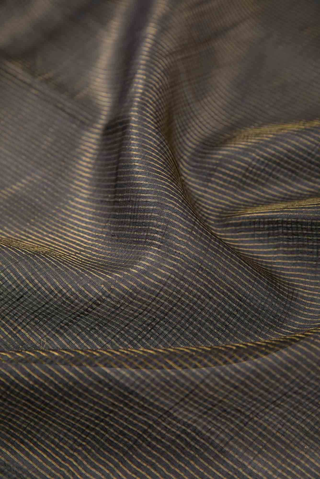 Black Tussar Silk Dress Material