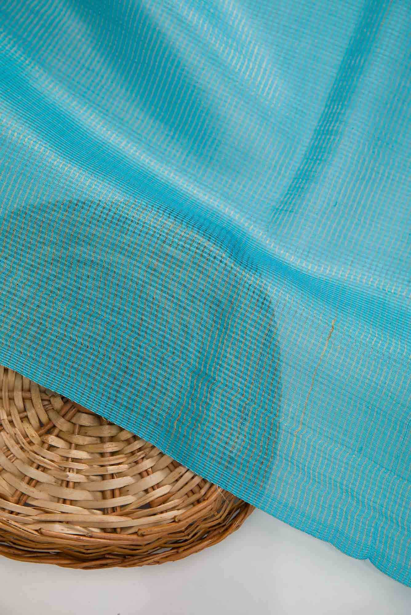 Sky Blue Tussar Silk Dress Material
