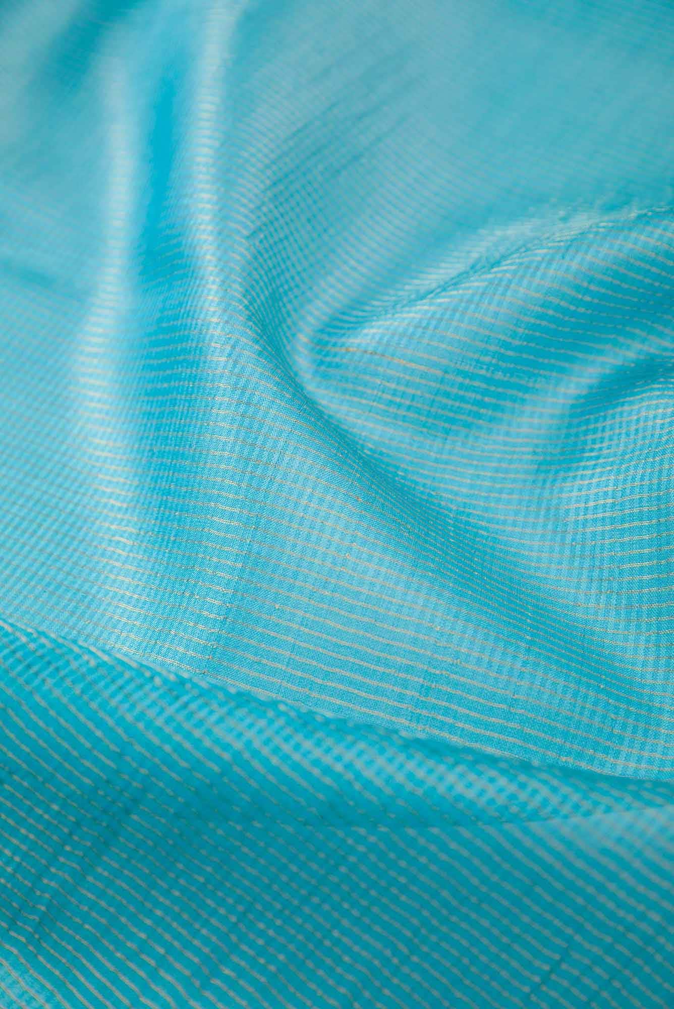 Sky Blue Tussar Silk Dress Material
