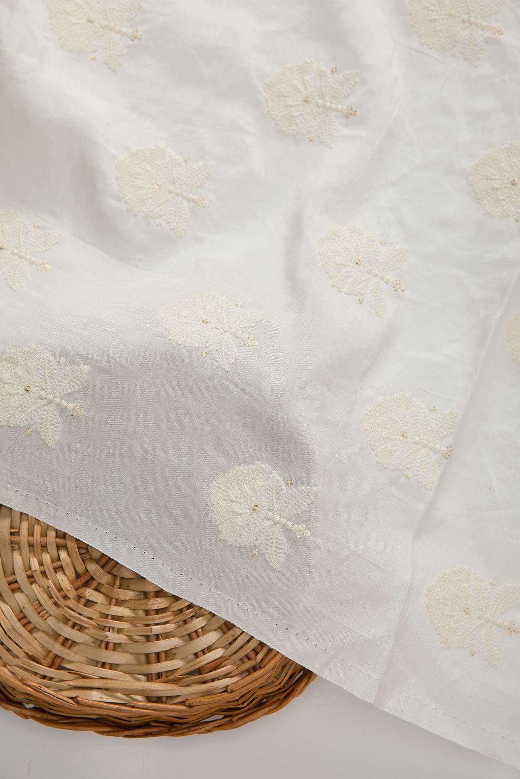 Off White Raw Silk Dress Material