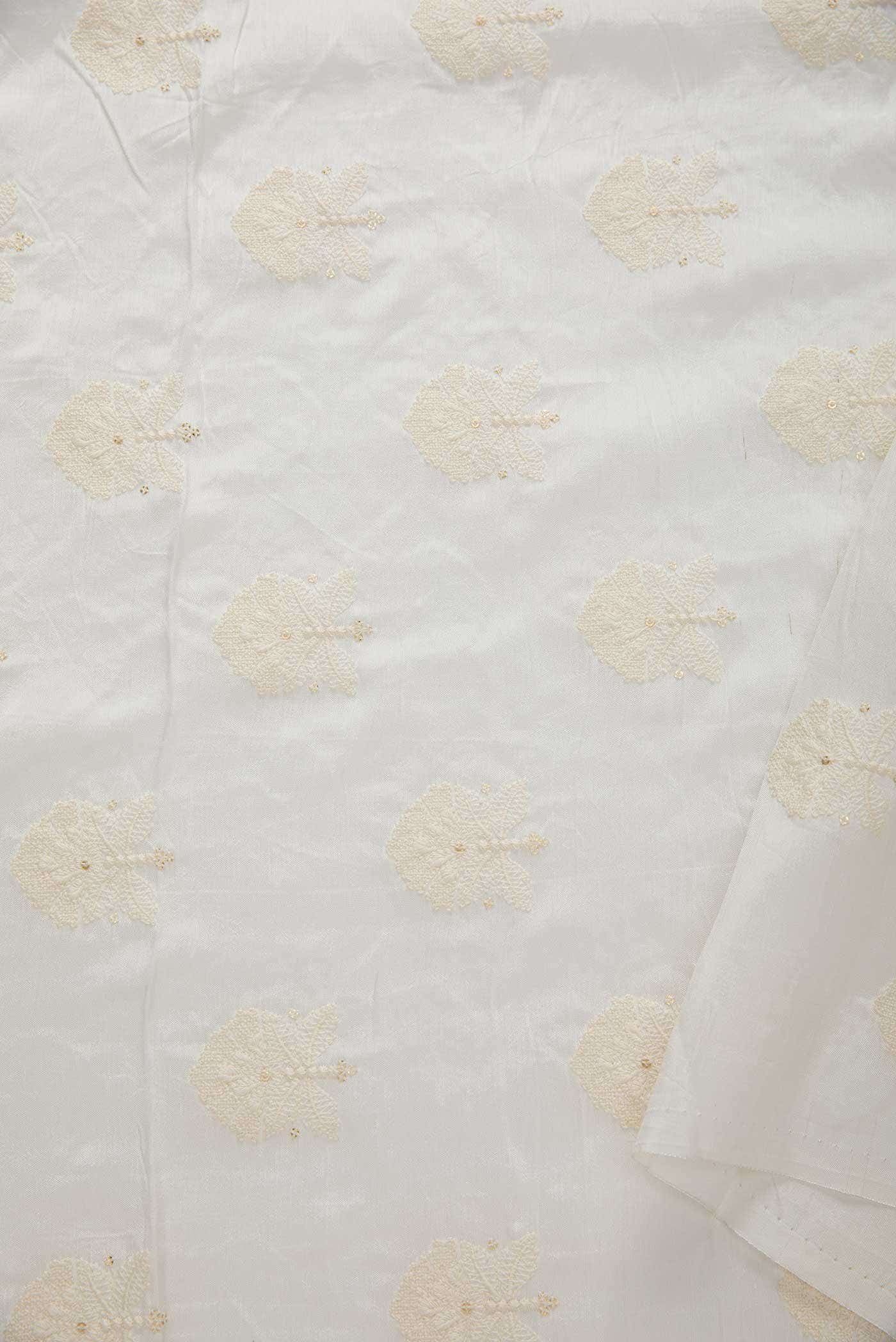 Off White Raw Silk Dress Material