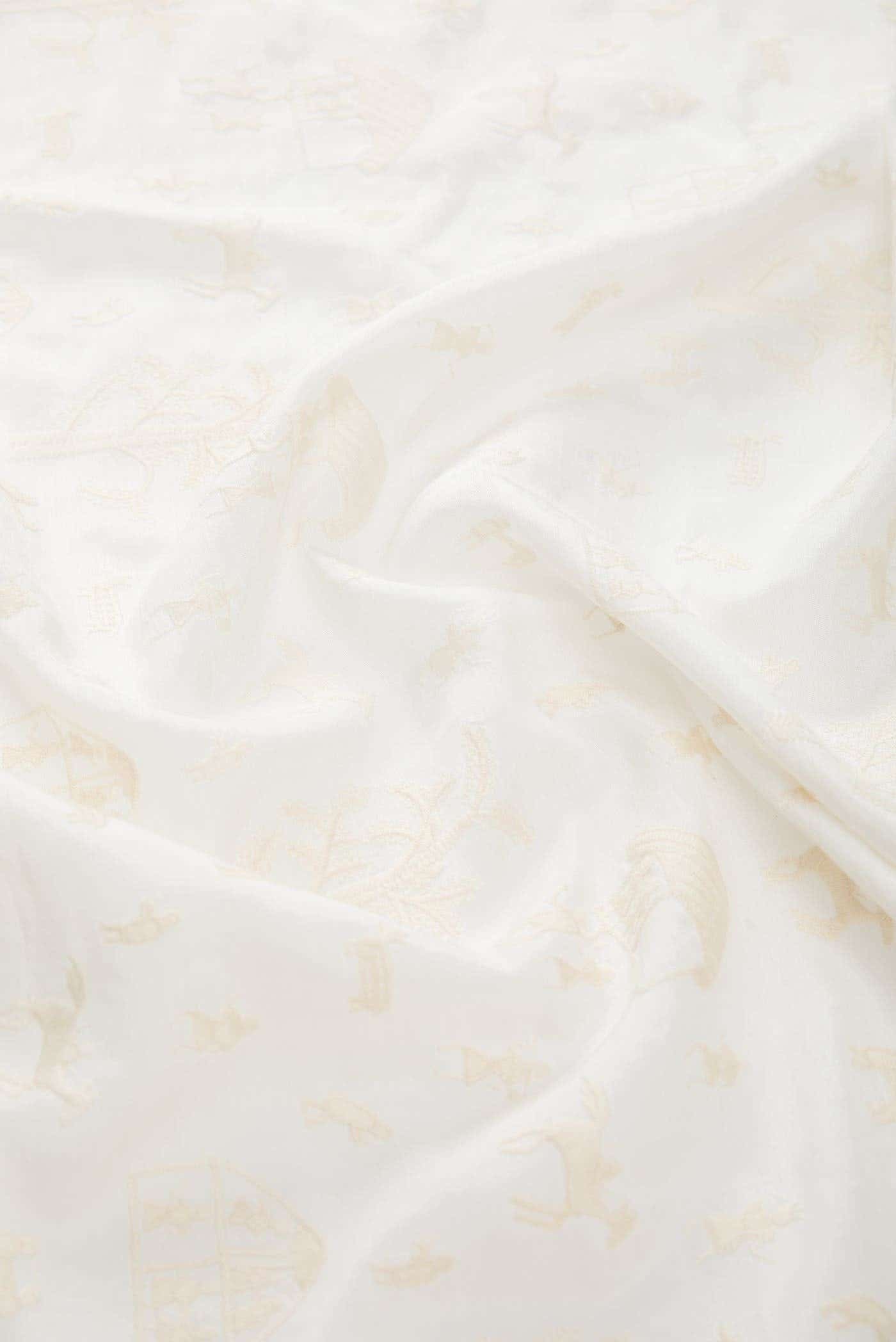 Off White Raw Silk Dress Material