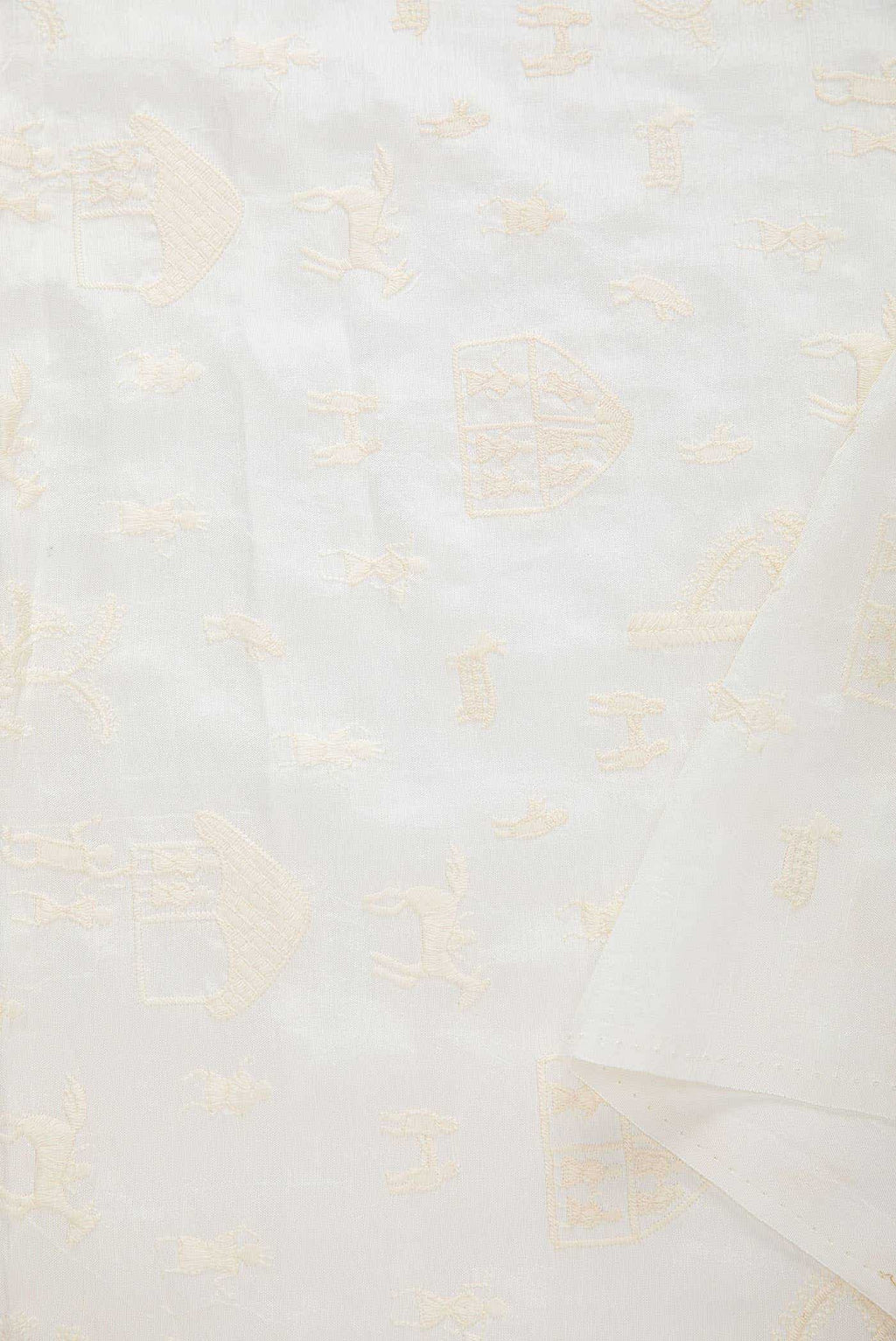 Off White Raw Silk Dress Material