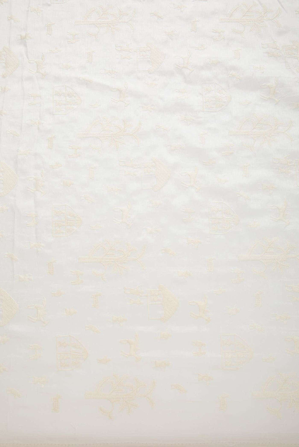 Off White Raw Silk Dress Material