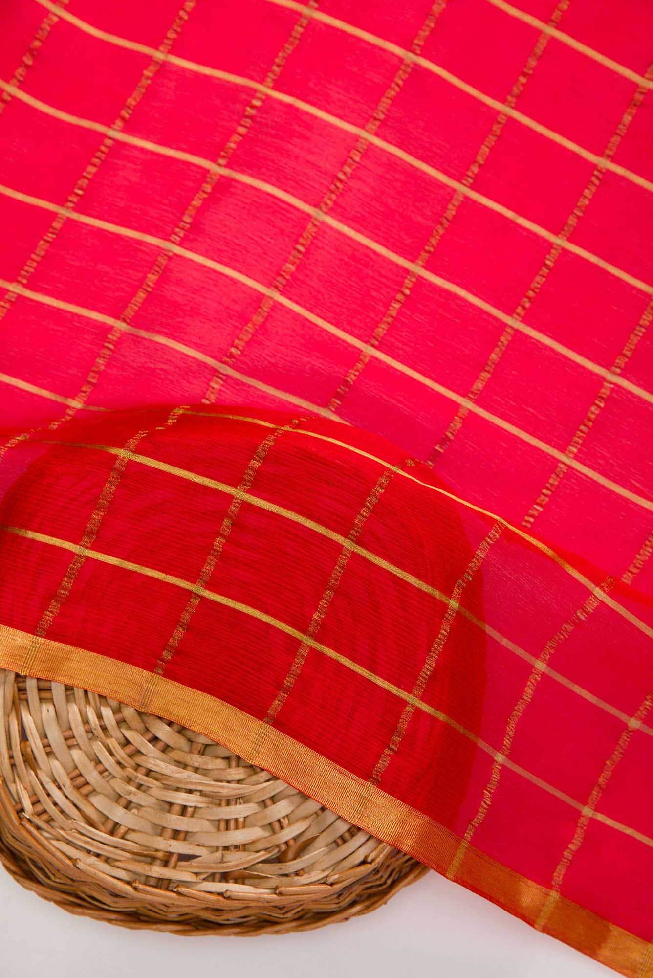 Red Chiffon Dress Material