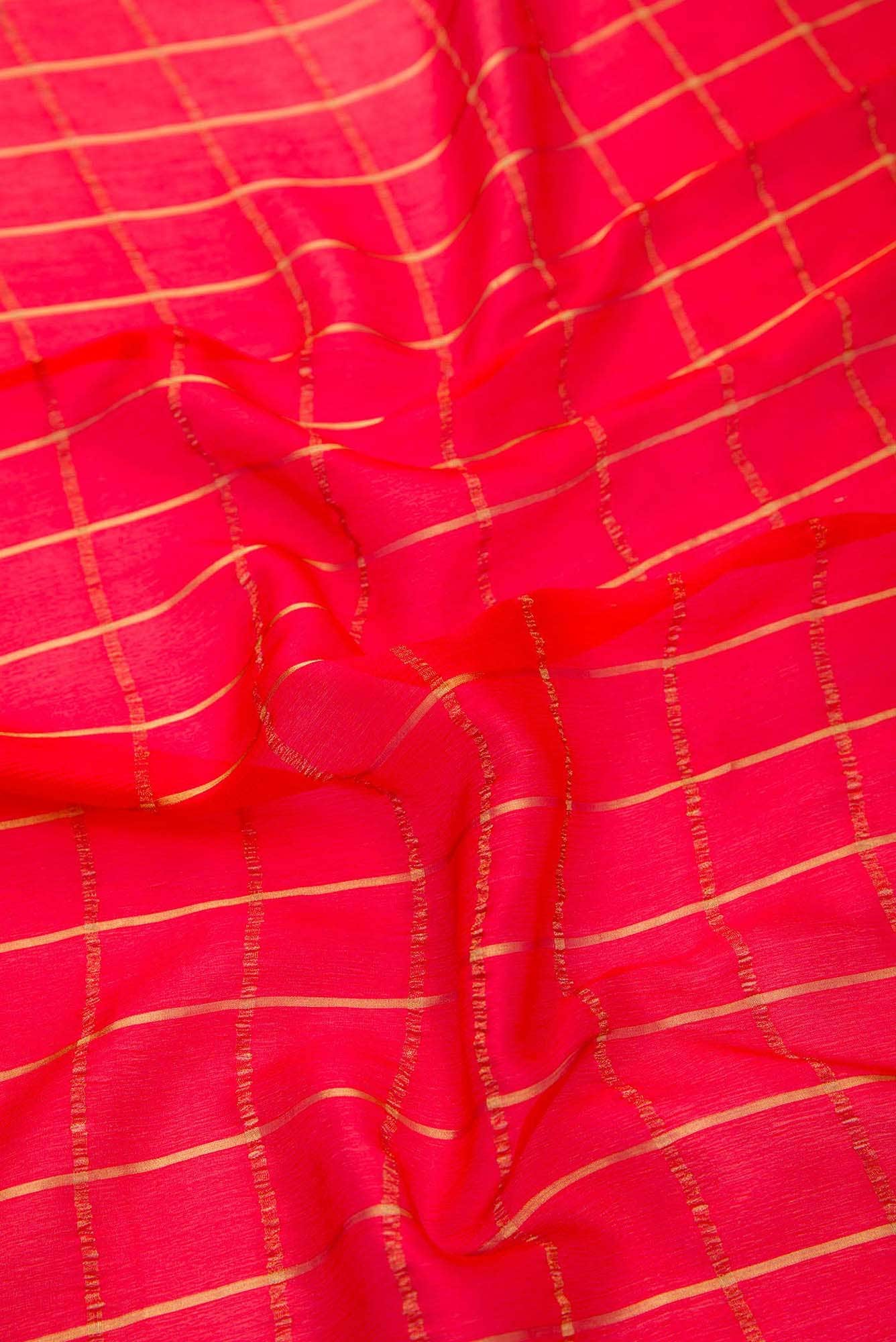 Red Chiffon Dress Material