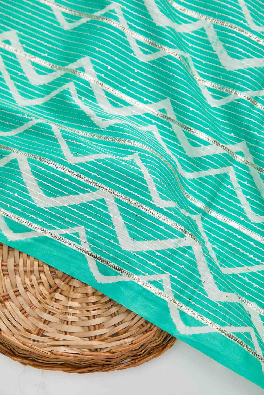 Sea Green Cotton Dress Material