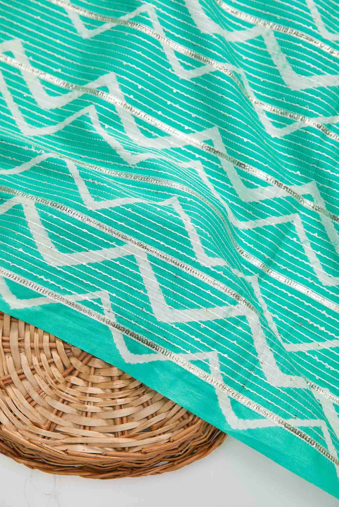 Sea Green Cotton Dress Material