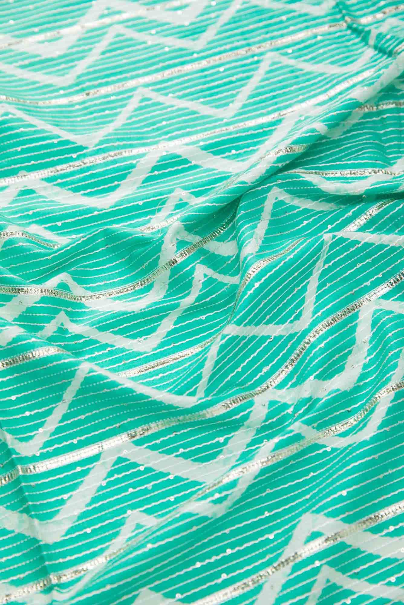 Sea Green Cotton Dress Material