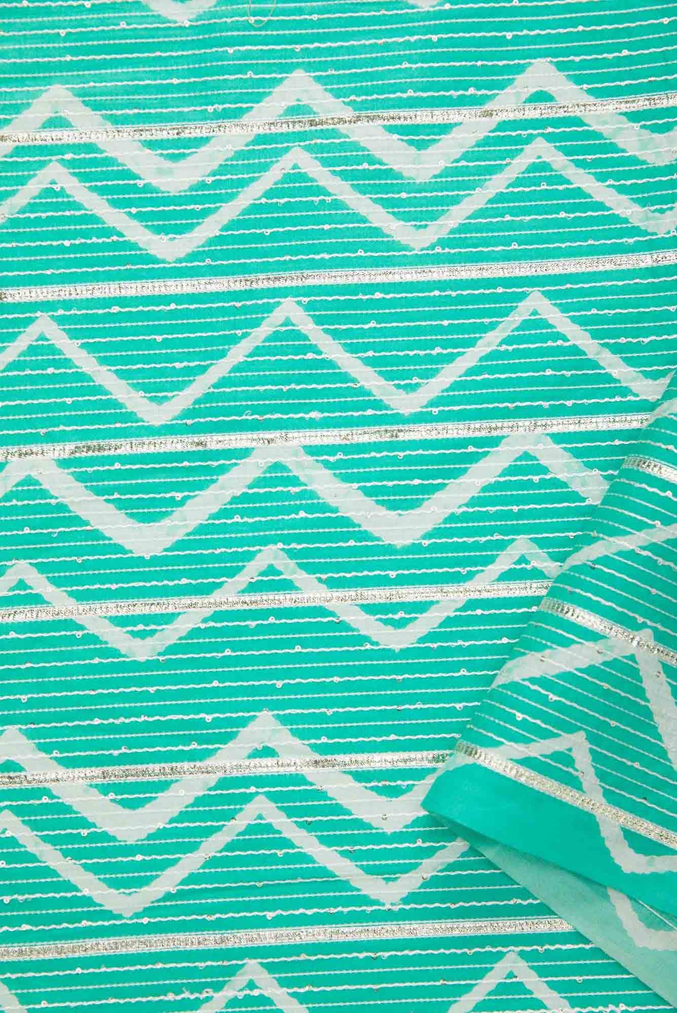 Sea Green Cotton Dress Material