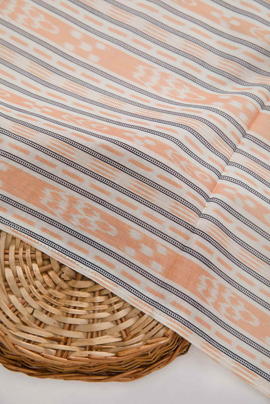 Off White and Peach Cotton Dress Material