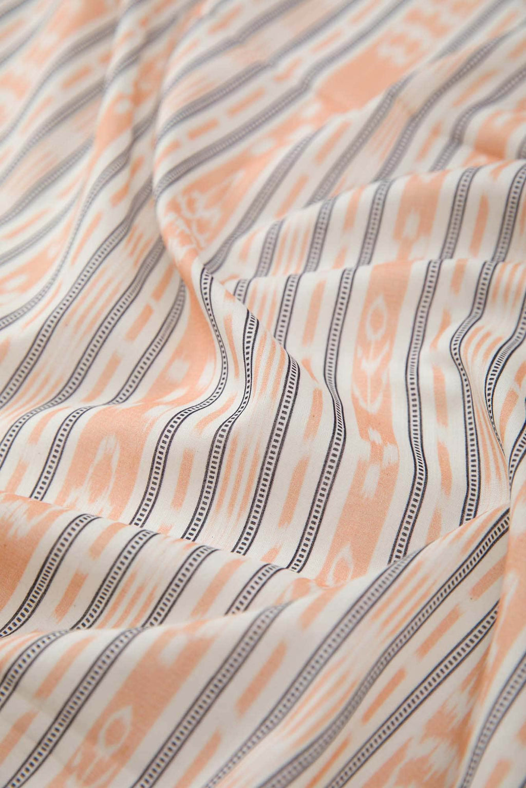 Off White and Peach Cotton Dress Material