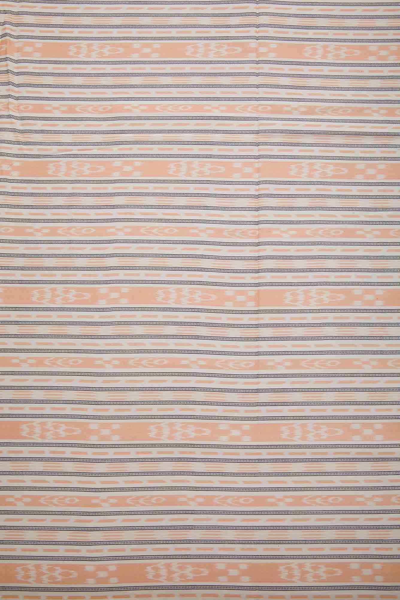 Off White and Peach Cotton Dress Material