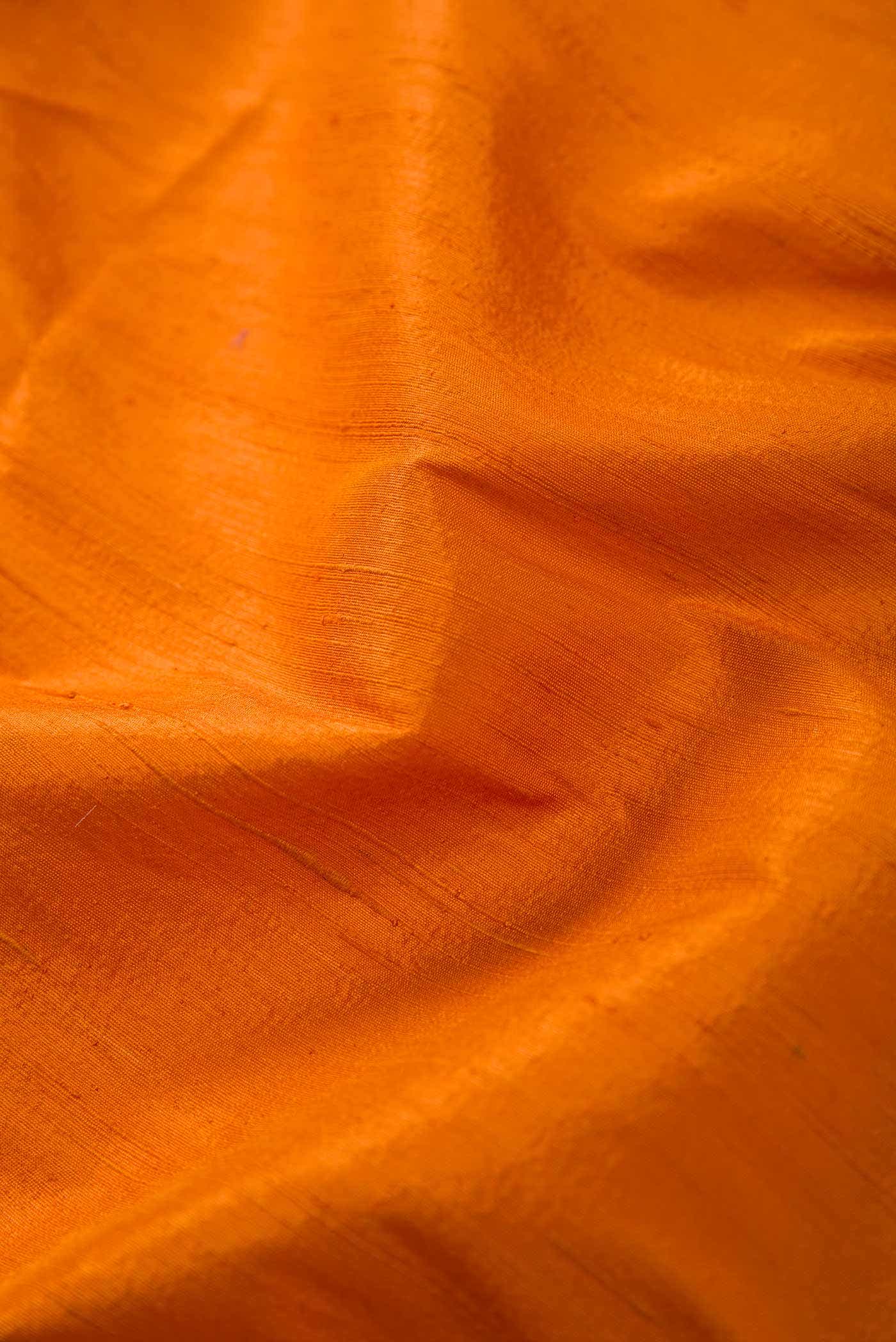 Orange Raw Silk Dress Material