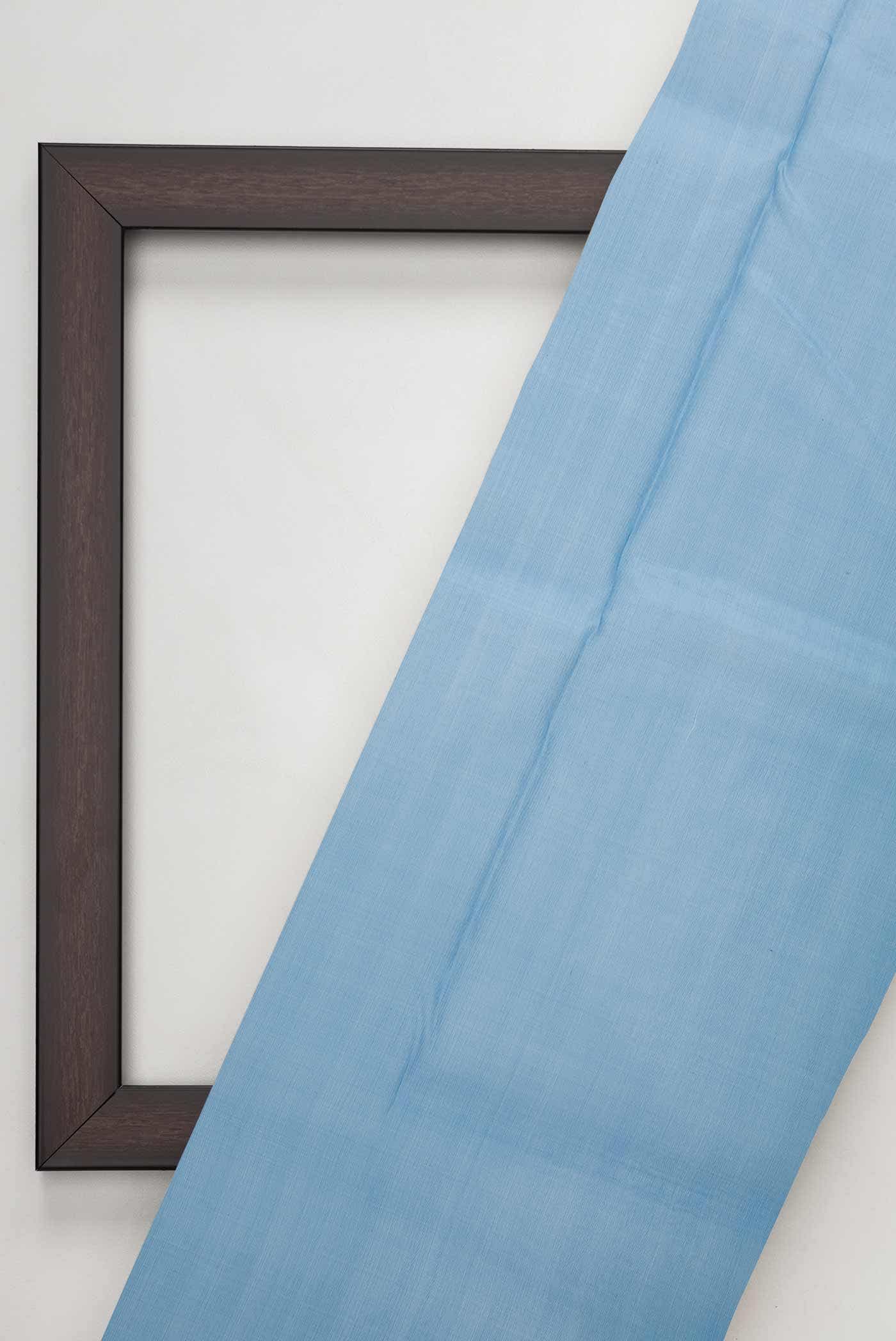 Blue Organza Silk Dress Material