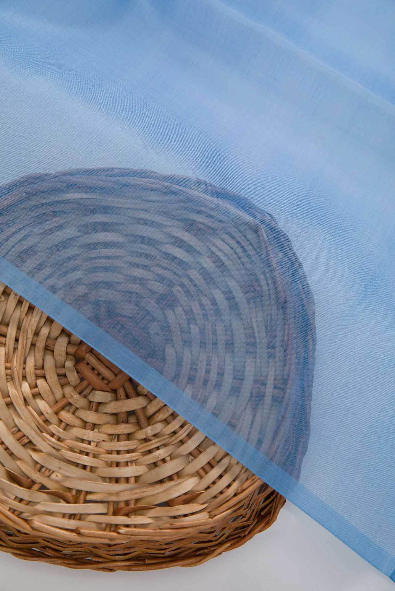 Blue Organza Silk Dress Material