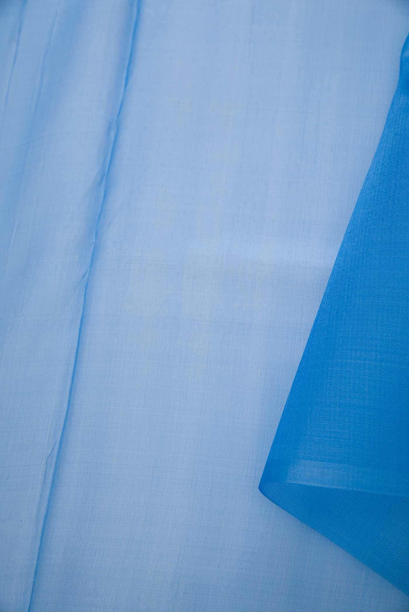 Blue Organza Silk Dress Material