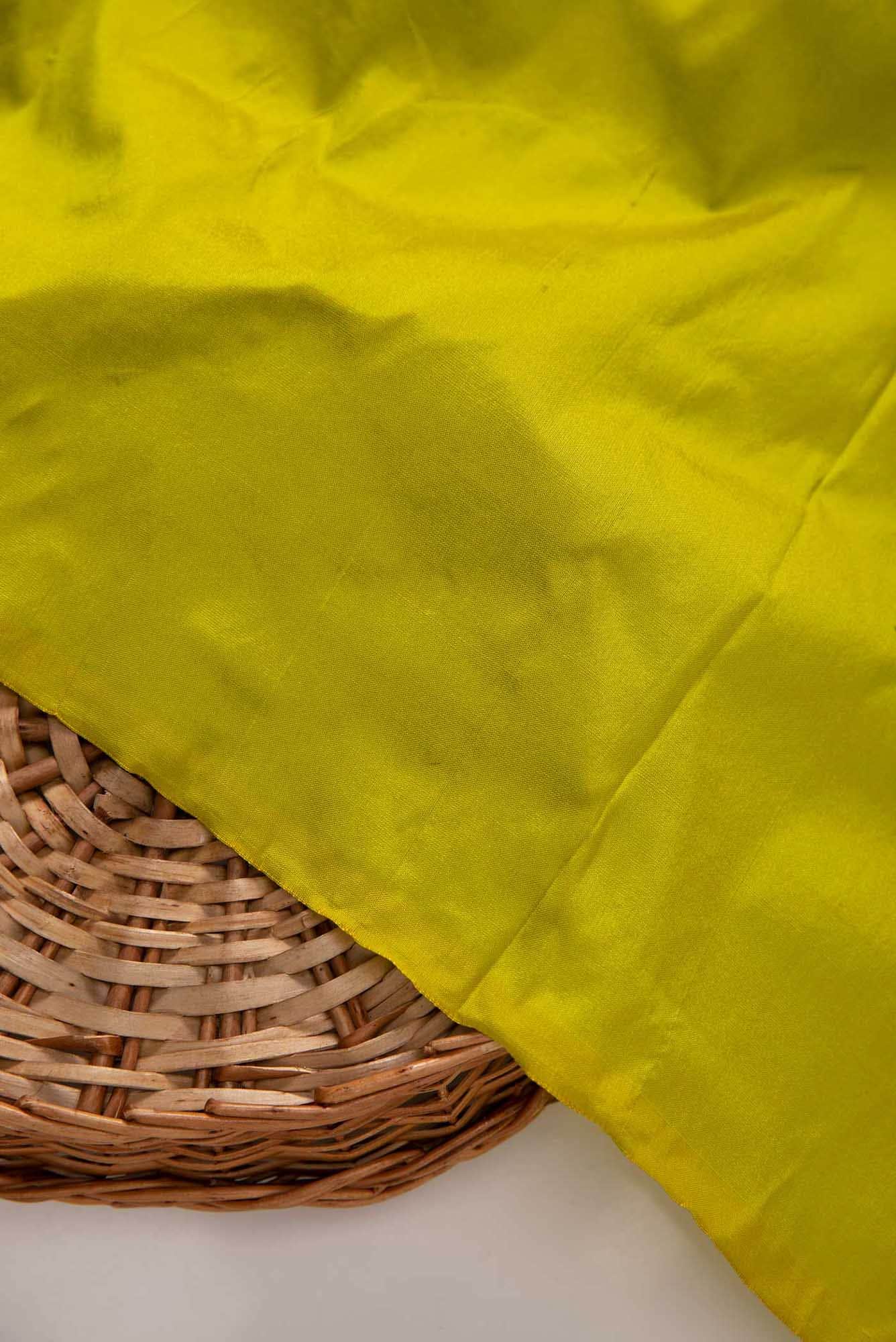 Parrot Green Kanchipuram Silk Dress Material
