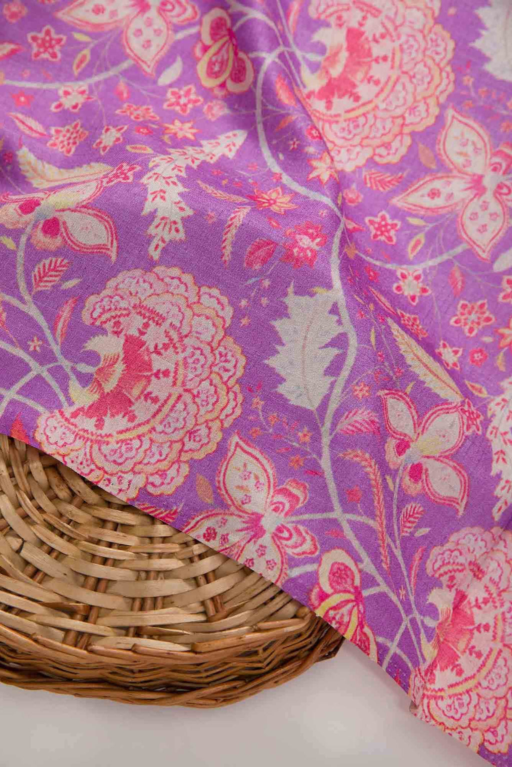Lavender Raw Silk Dress Material
