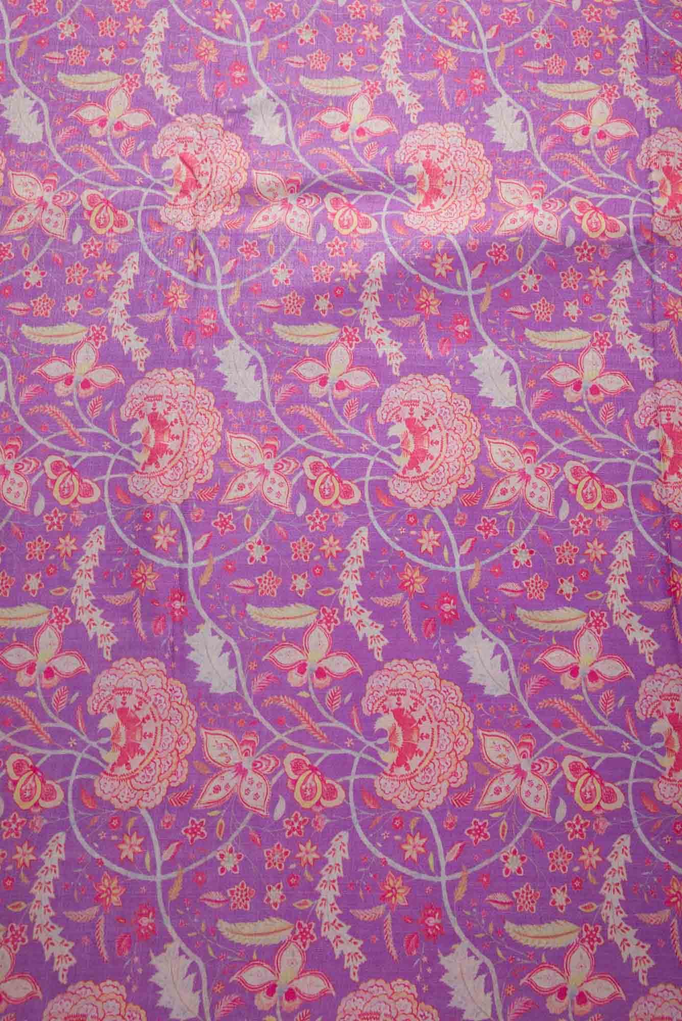 Lavender Raw Silk Dress Material