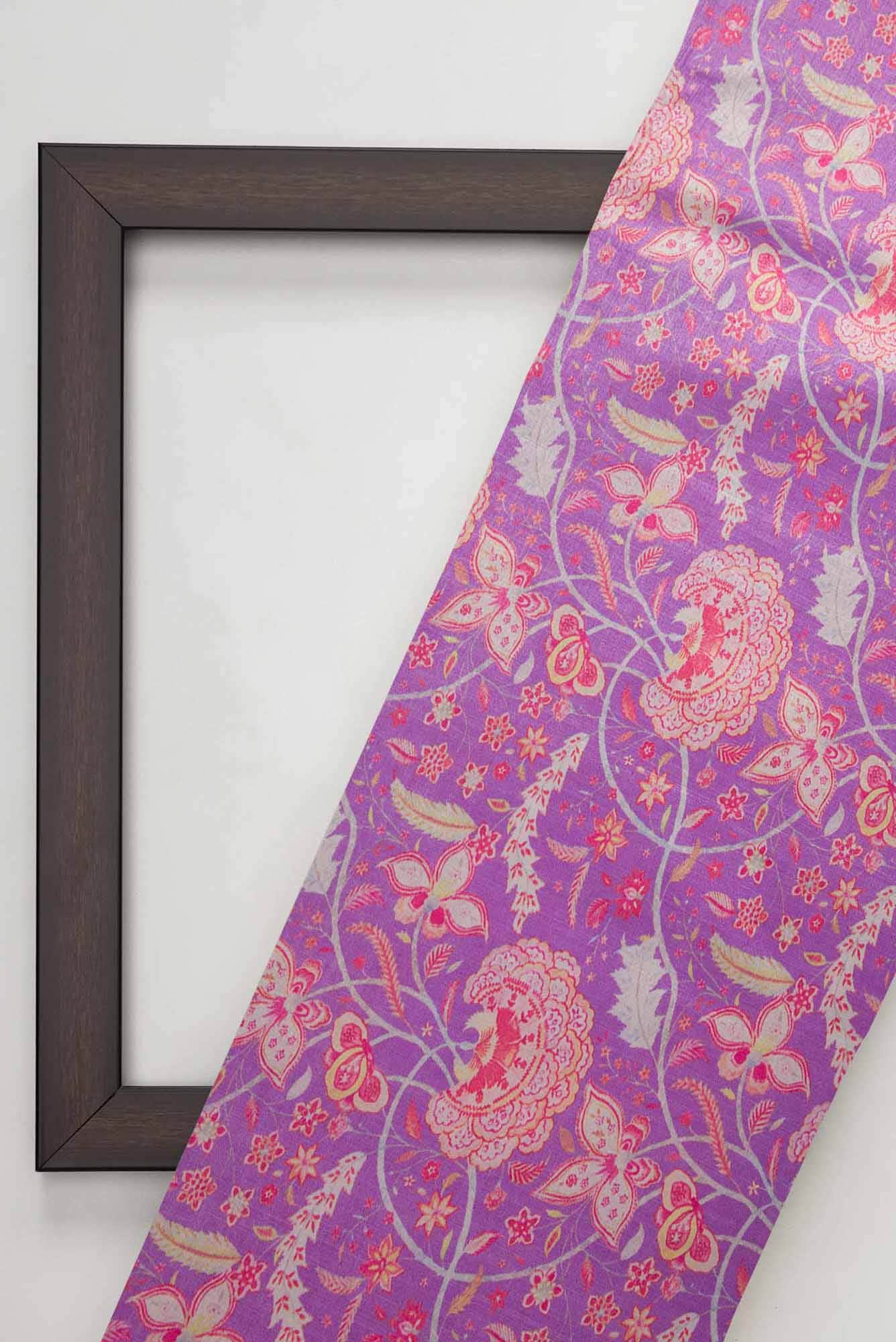 Lavender Raw Silk Dress Material
