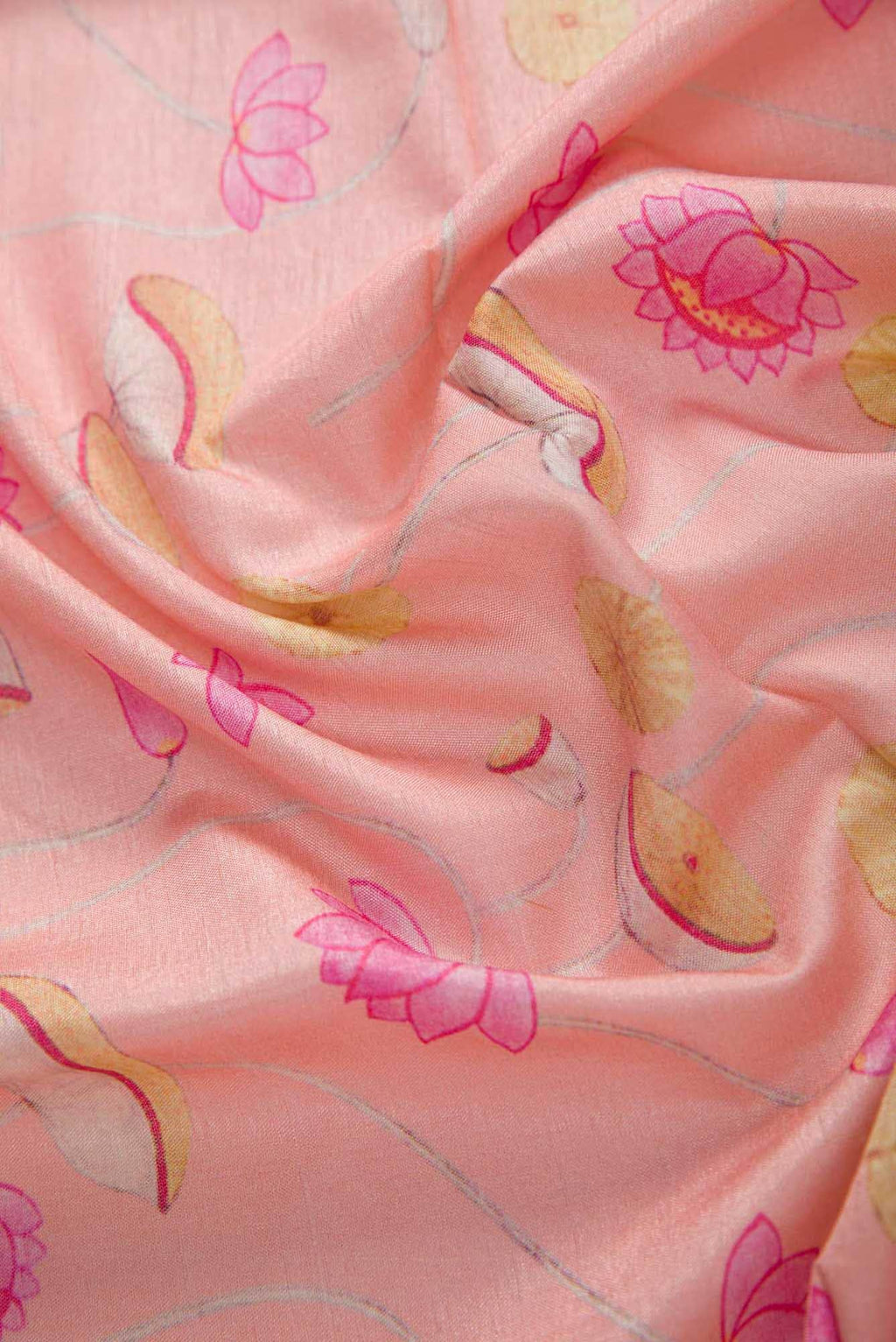Peach Raw Silk Dress Material