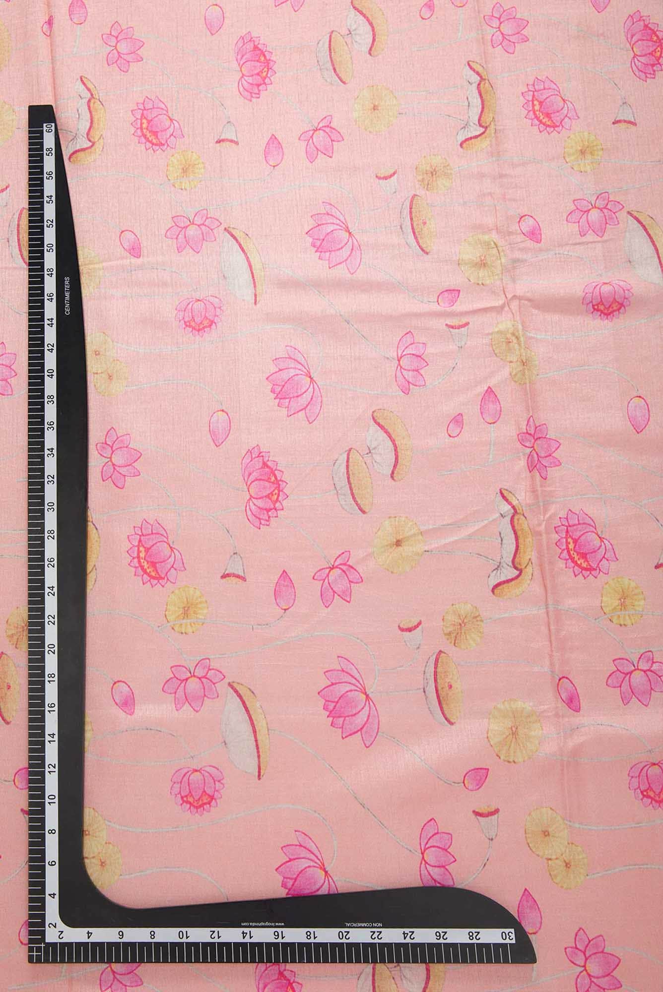 Peach Raw Silk Dress Material