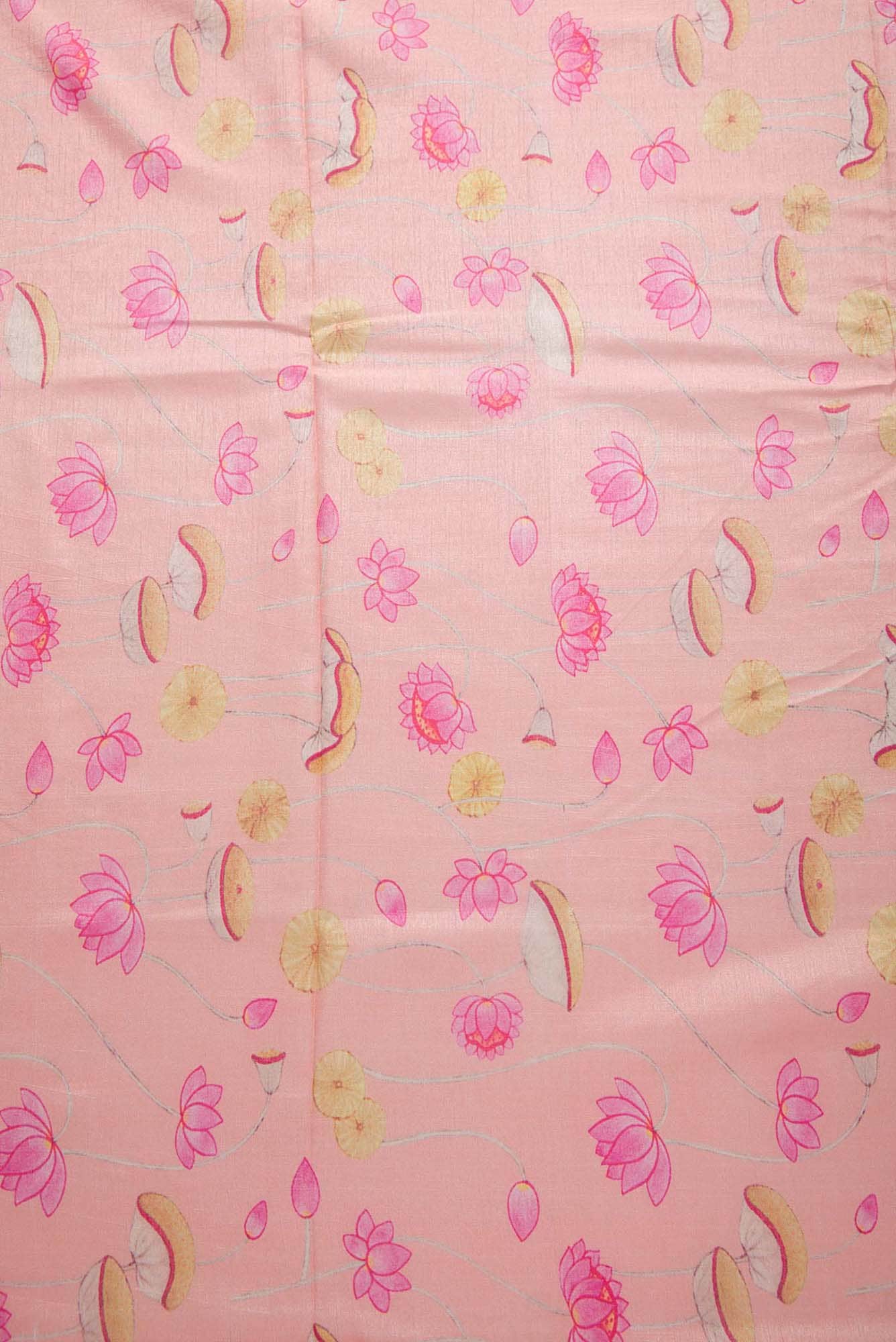 Peach Raw Silk Dress Material