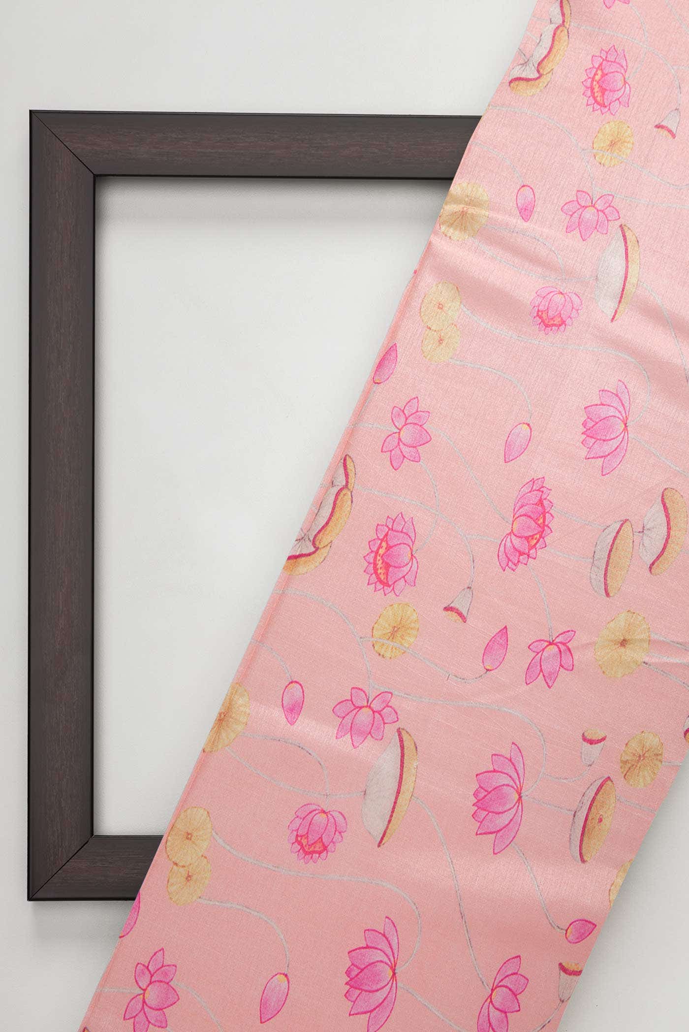 Peach Raw Silk Dress Material