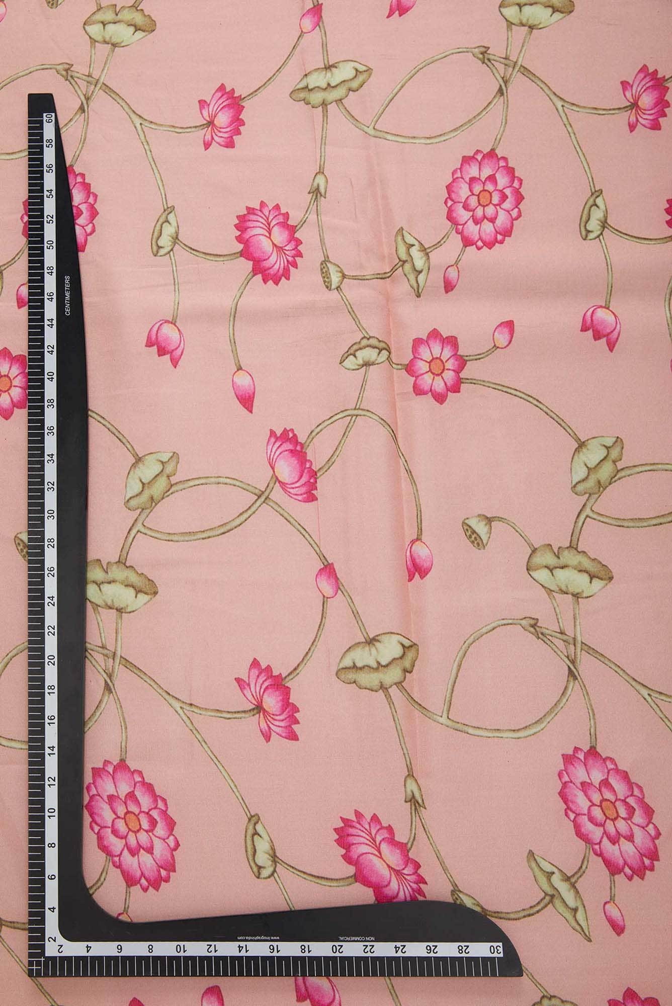 Peach Chanderi Silk Dress Material