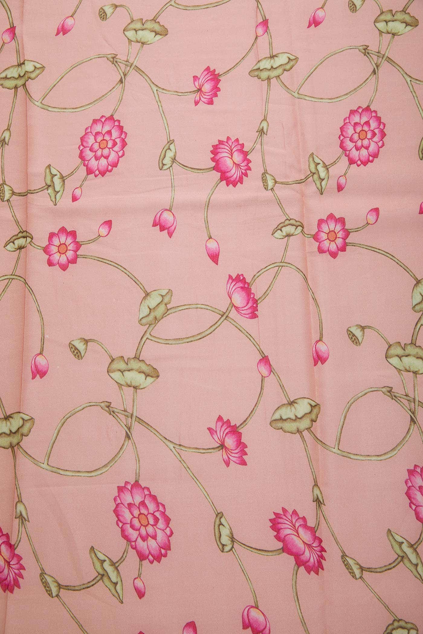 Peach Chanderi Silk Dress Material