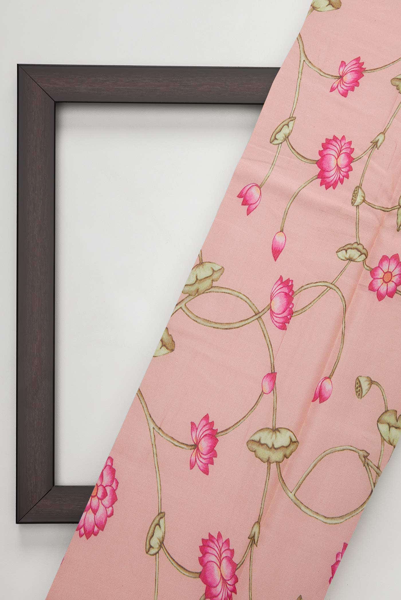 Peach Chanderi Silk Dress Material