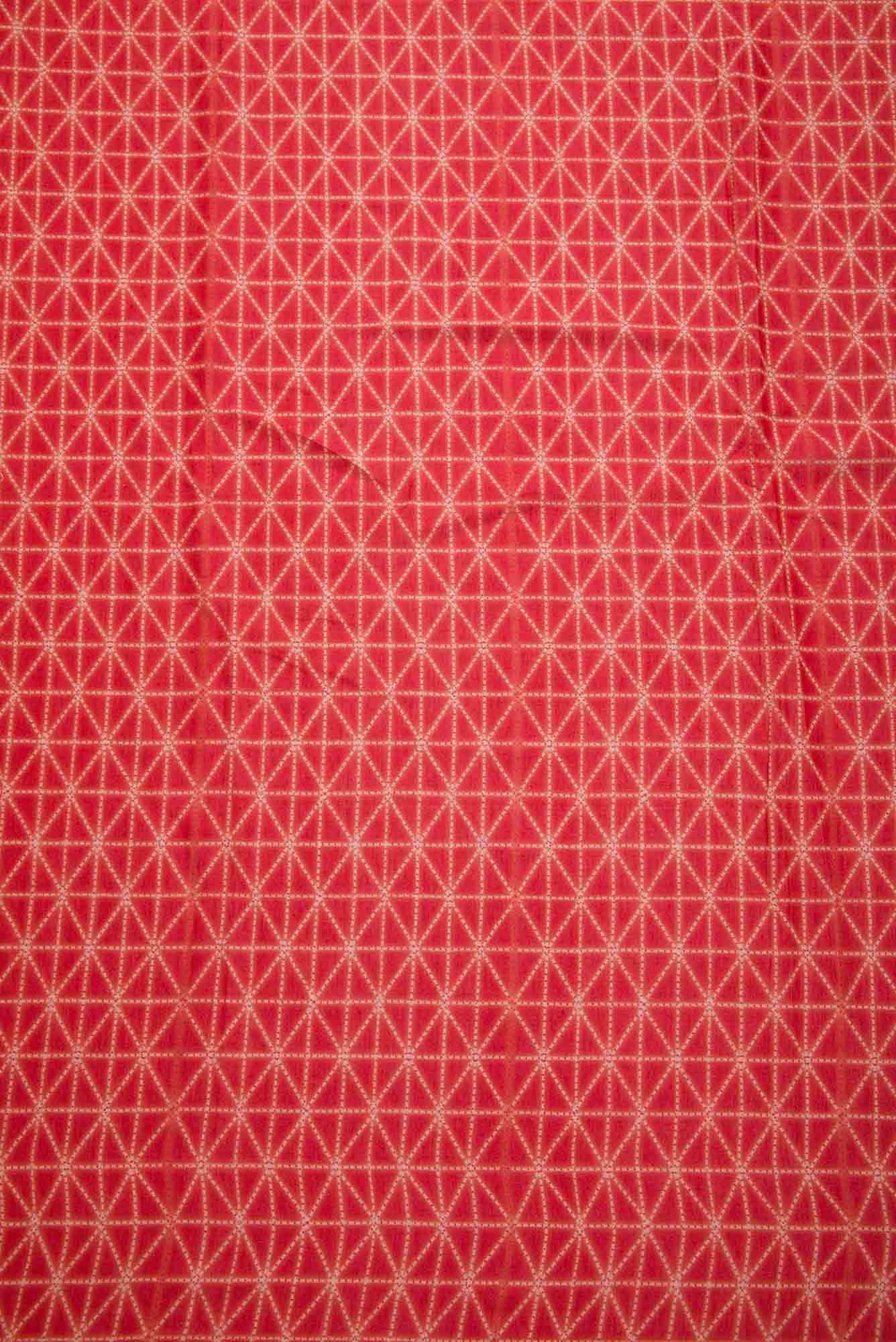 Red Chanderi Silk Dress Material