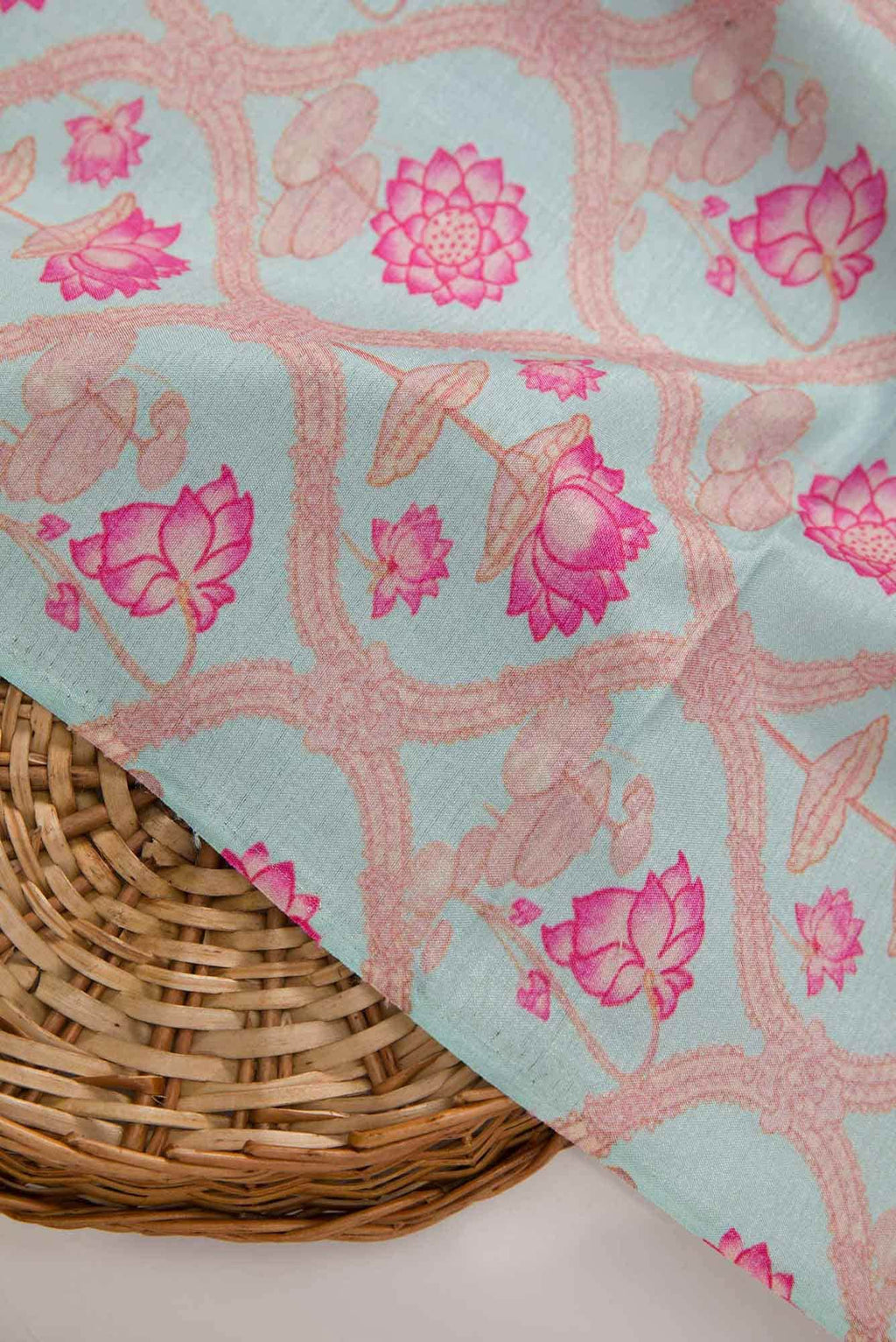 Blue Raw Silk Dress Material