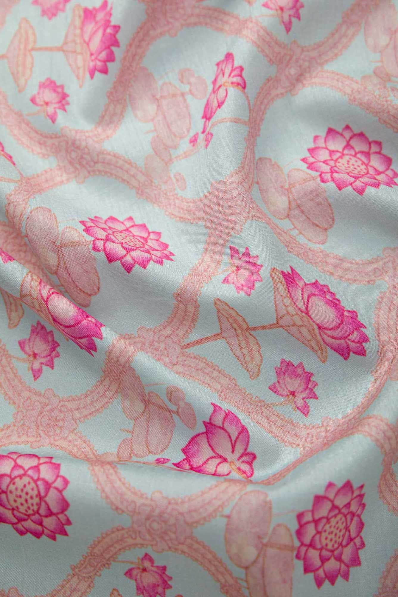 Blue Raw Silk Dress Material